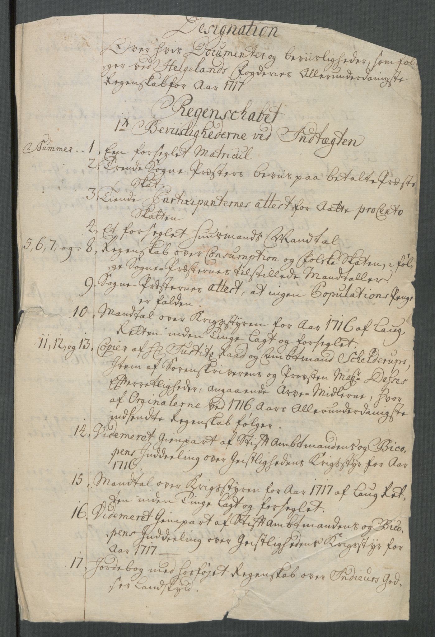 Rentekammeret inntil 1814, Reviderte regnskaper, Fogderegnskap, AV/RA-EA-4092/R65/L4515: Fogderegnskap Helgeland, 1717, p. 22