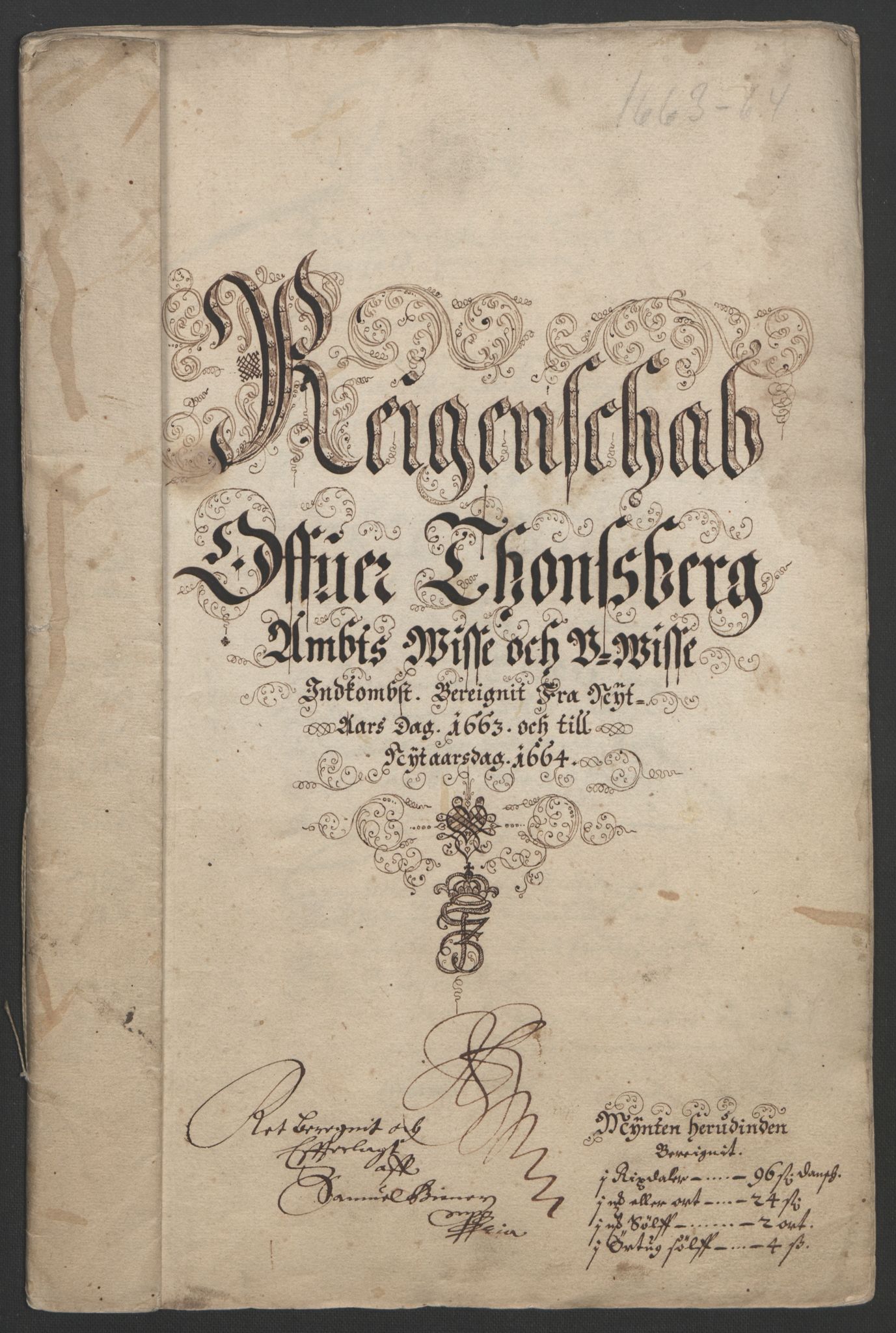 Rentekammeret inntil 1814, Reviderte regnskaper, Fogderegnskap, RA/EA-4092/R32/L1838: Fogderegnskap Jarlsberg grevskap, 1661-1663, p. 295