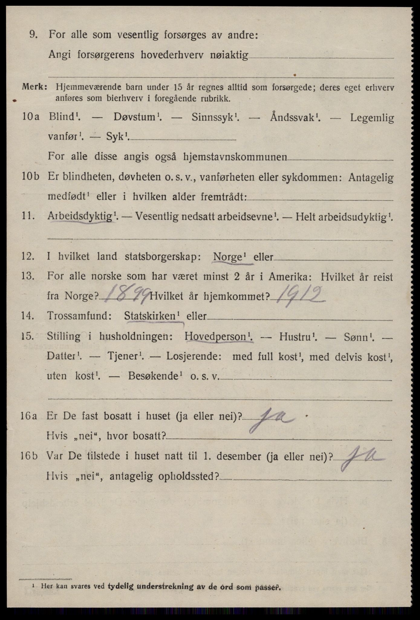 SAT, 1920 census for Fræna, 1920, p. 6910