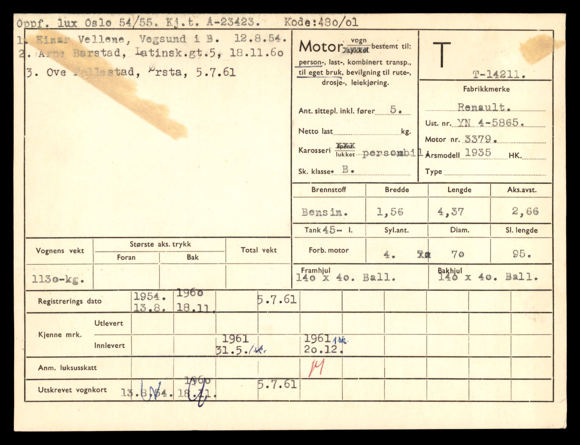 Møre og Romsdal vegkontor - Ålesund trafikkstasjon, AV/SAT-A-4099/F/Fe/L0044: Registreringskort for kjøretøy T 14205 - T 14319, 1927-1998, p. 233