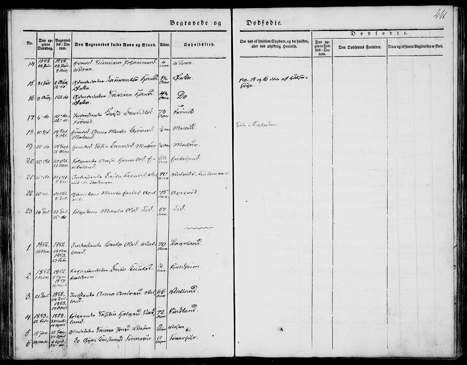 Skjold sokneprestkontor, SAST/A-101847/H/Ha/Haa/L0006: Parish register (official) no. A 6.2, 1835-1858, p. 441
