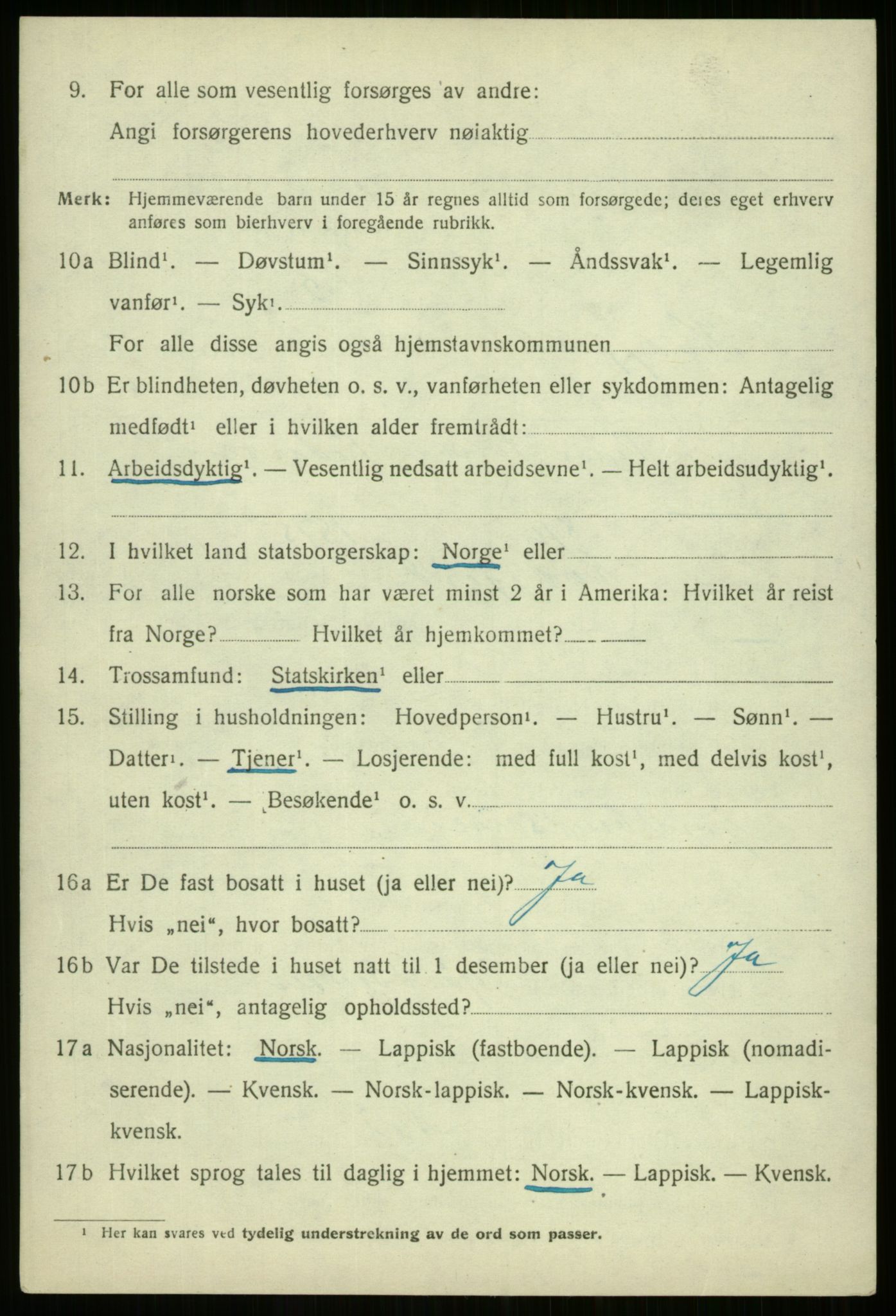 SATØ, 1920 census for Kvæfjord, 1920, p. 4518