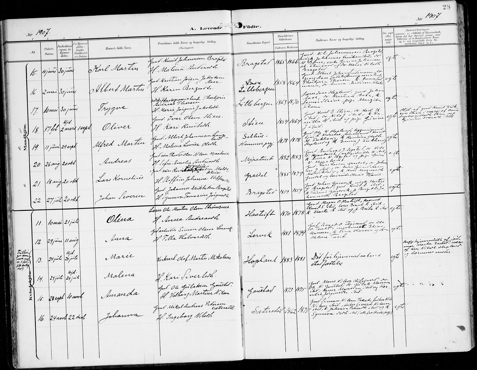 Alversund Sokneprestembete, AV/SAB-A-73901/H/Ha/Haa/Haac/L0002: Parish register (official) no. C 2, 1901-1921, p. 28