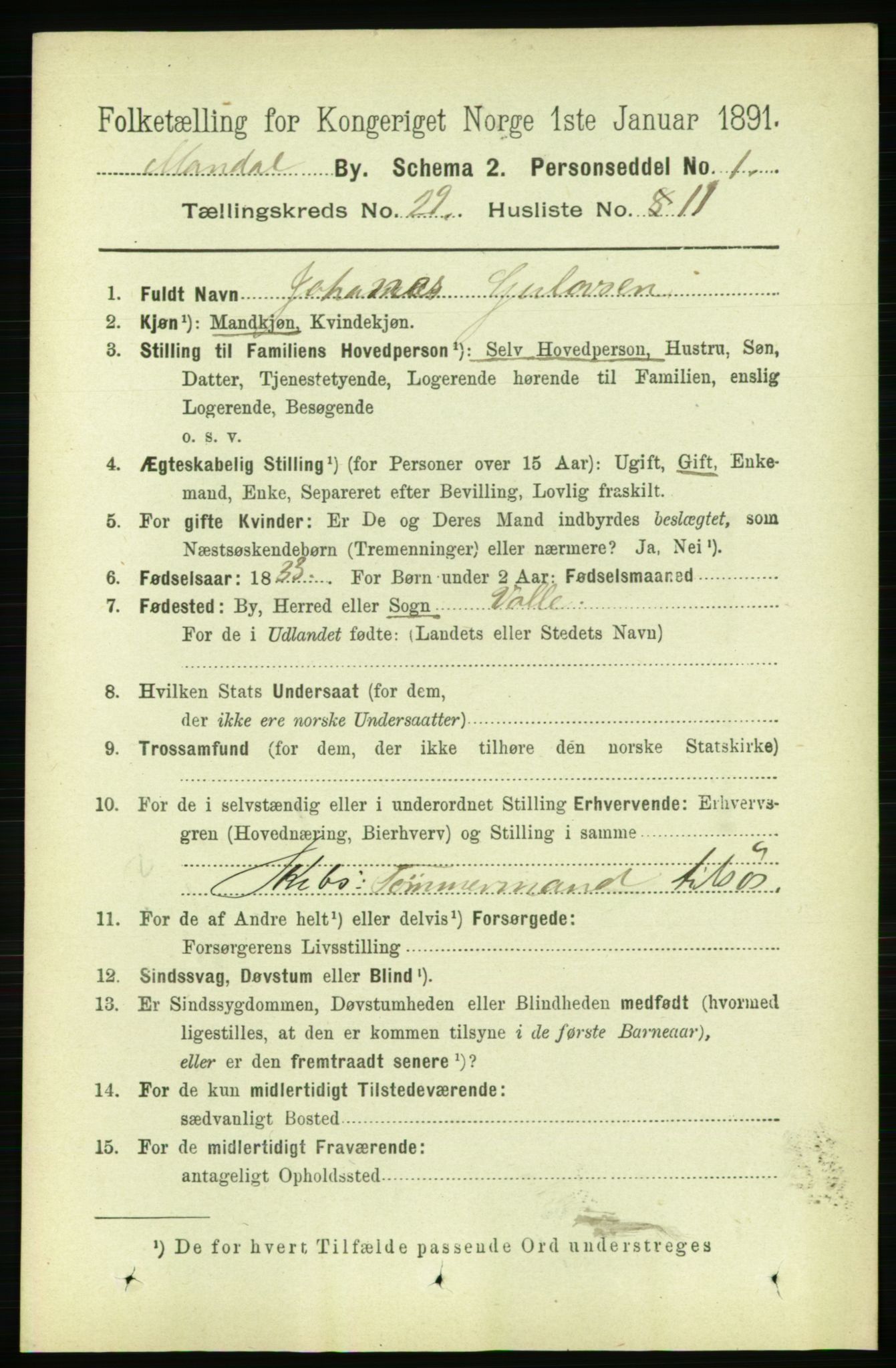 RA, 1891 census for 1002 Mandal, 1891, p. 5166