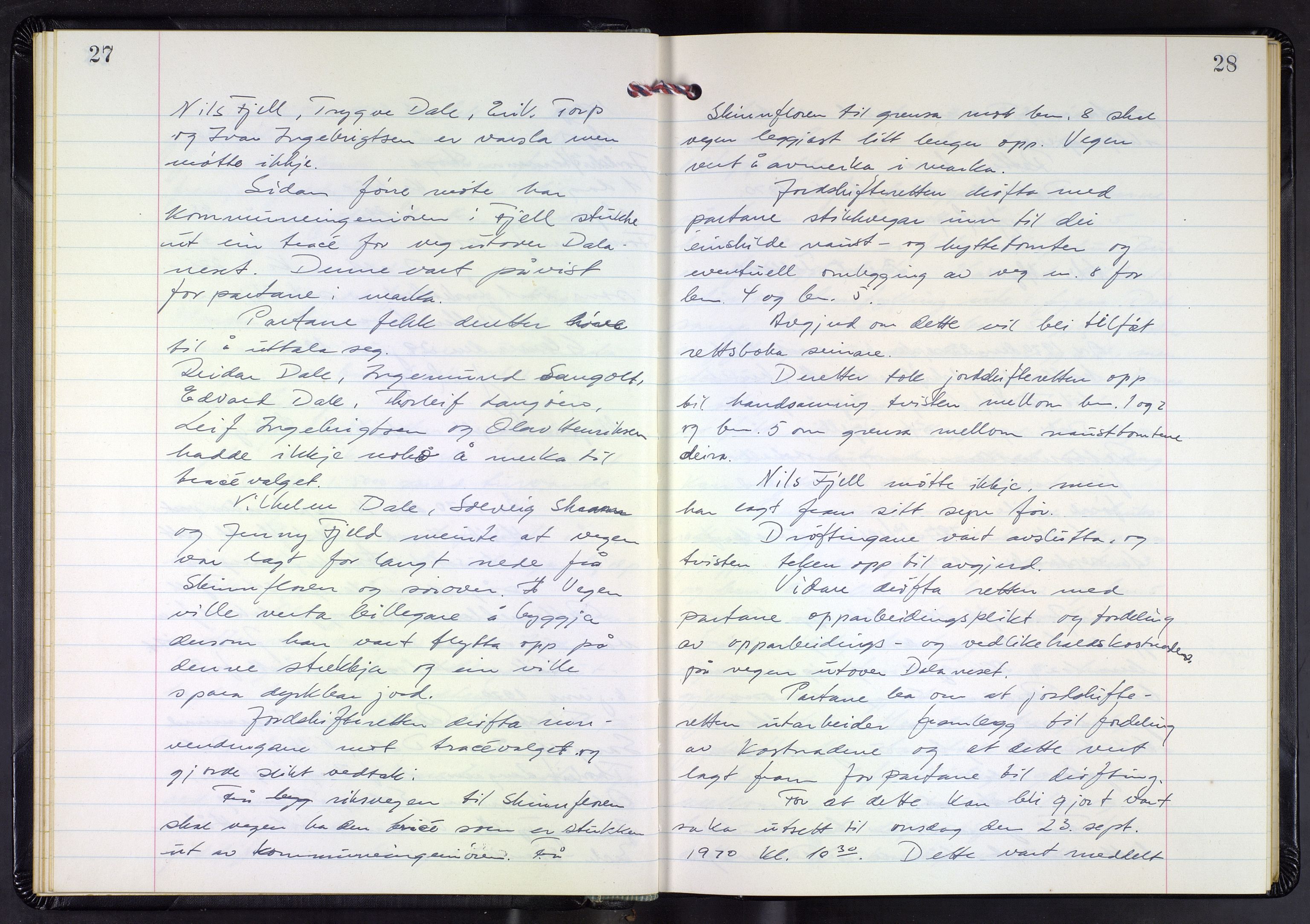 Hordaland jordskiftedøme - III Midhordland jordskiftedistrikt, AV/SAB-A-7001/A/Aa/L0043: Forhandlingsprotokoll, 1970-1973, p. 27-28