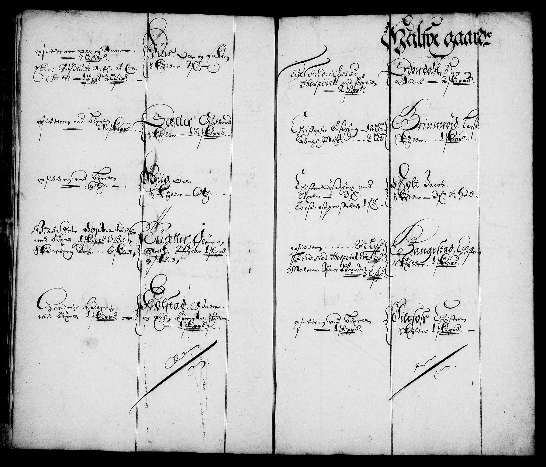 Rentekammeret inntil 1814, Realistisk ordnet avdeling, AV/RA-EA-4070/N/Na/L0005/0005: [XI j]: Forskjellige jordebøker fra 1600-tallet: / Leilendingsgårder i Idd og Marker, 1688