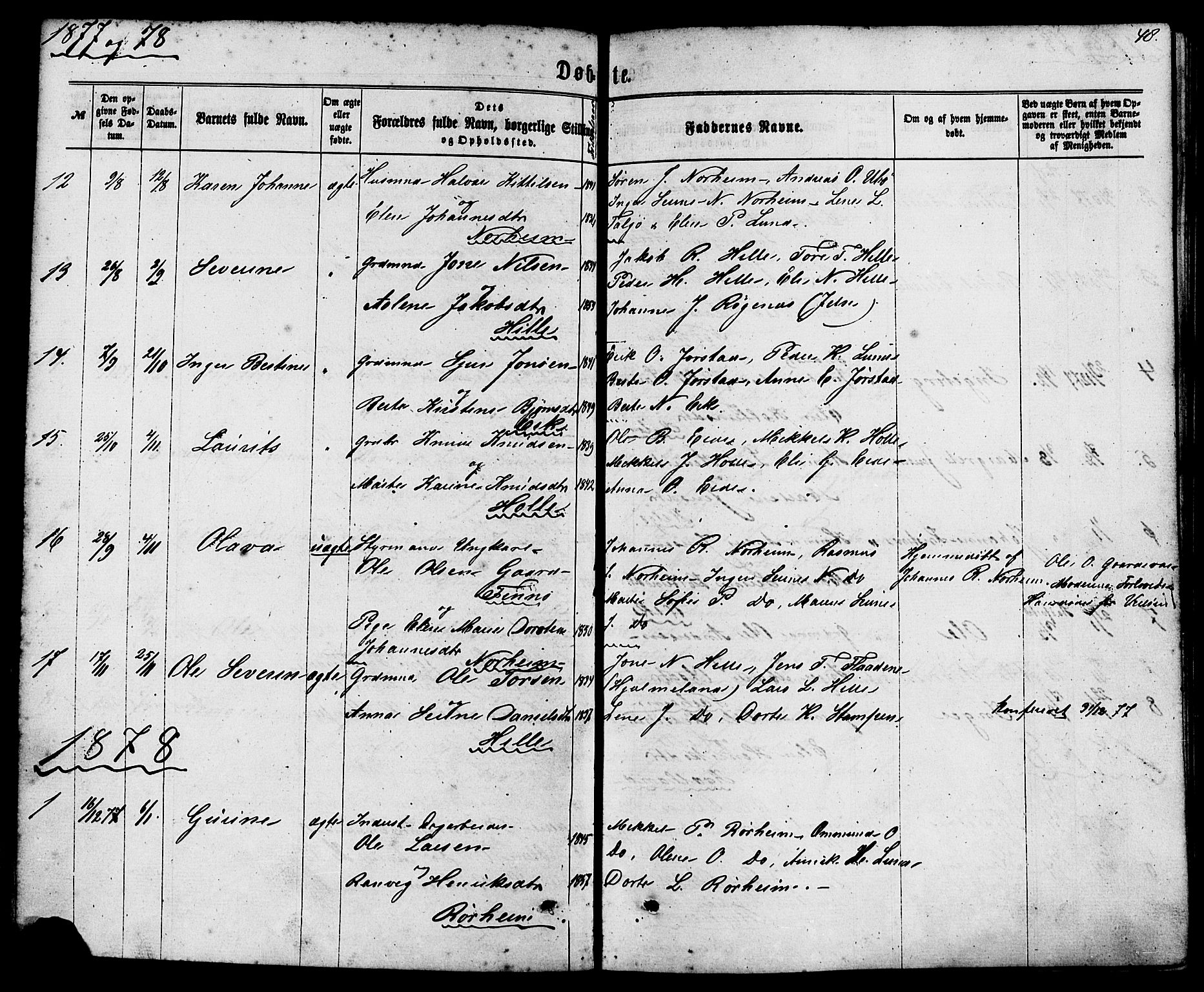 Nedstrand sokneprestkontor, SAST/A-101841/01/IV: Parish register (official) no. A 10, 1861-1887, p. 48