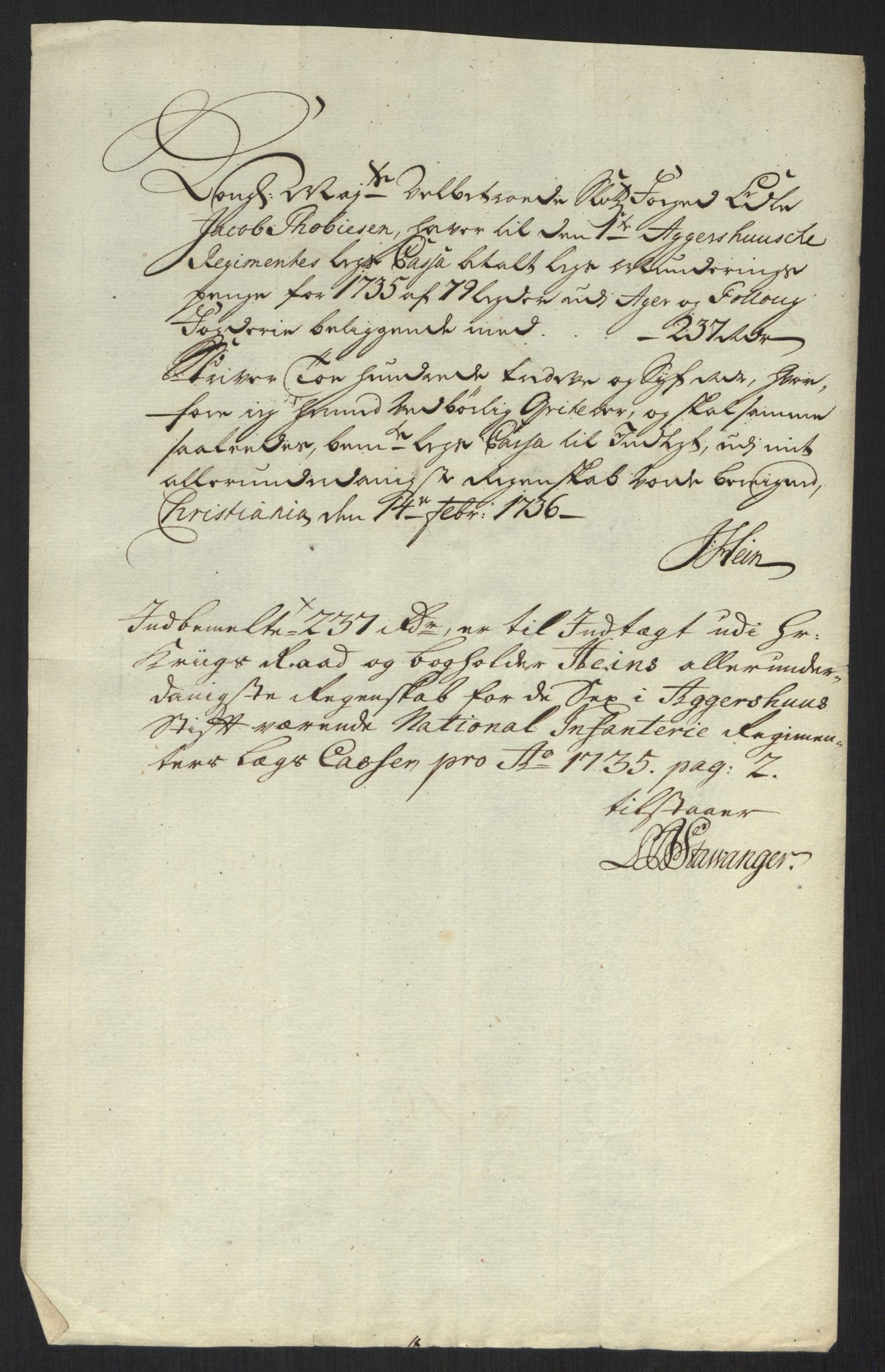 Rentekammeret inntil 1814, Reviderte regnskaper, Fogderegnskap, AV/RA-EA-4092/R10/L0474: Fogderegnskap Aker og Follo, 1735, p. 224