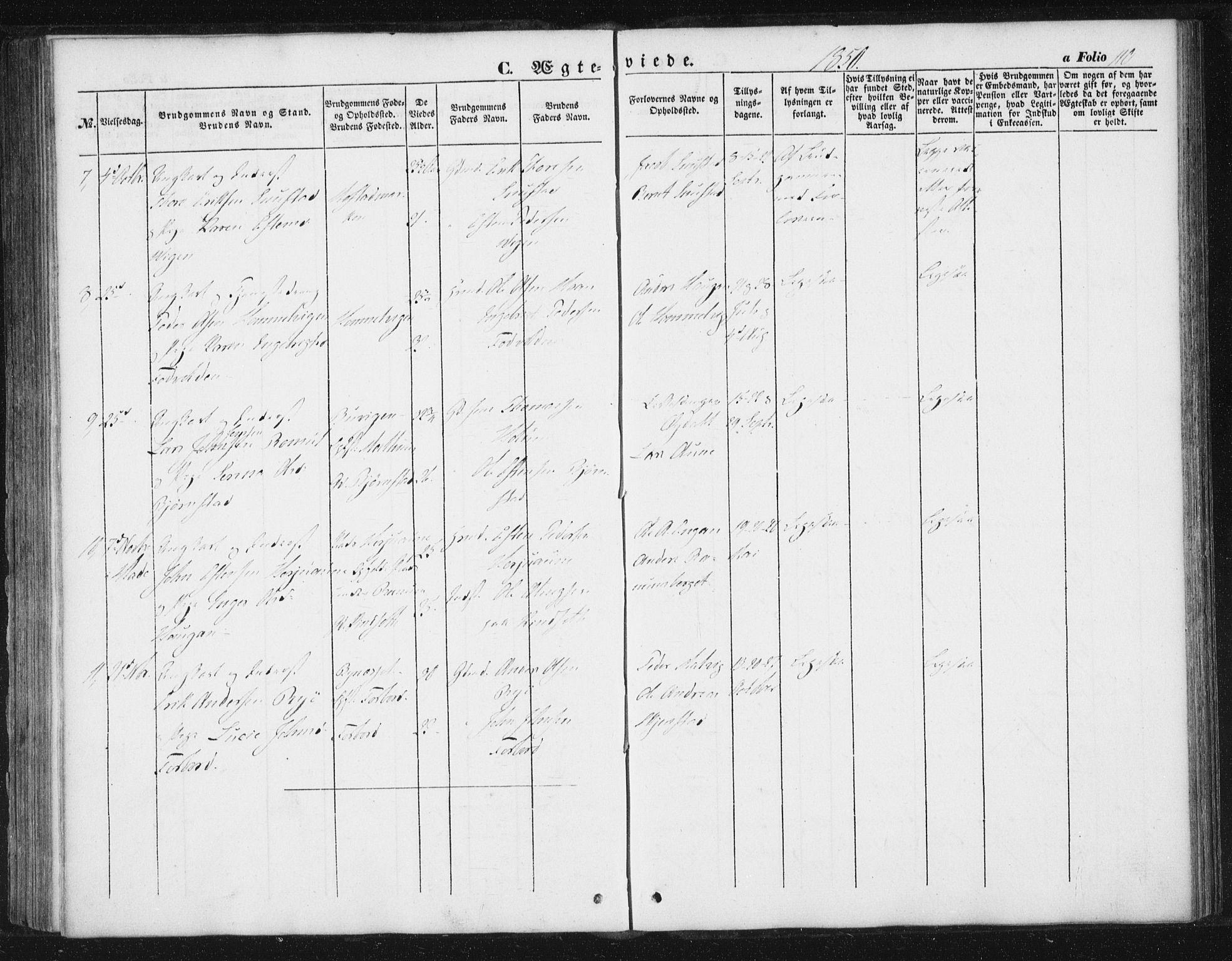 Ministerialprotokoller, klokkerbøker og fødselsregistre - Sør-Trøndelag, AV/SAT-A-1456/616/L0407: Parish register (official) no. 616A04, 1848-1856, p. 110