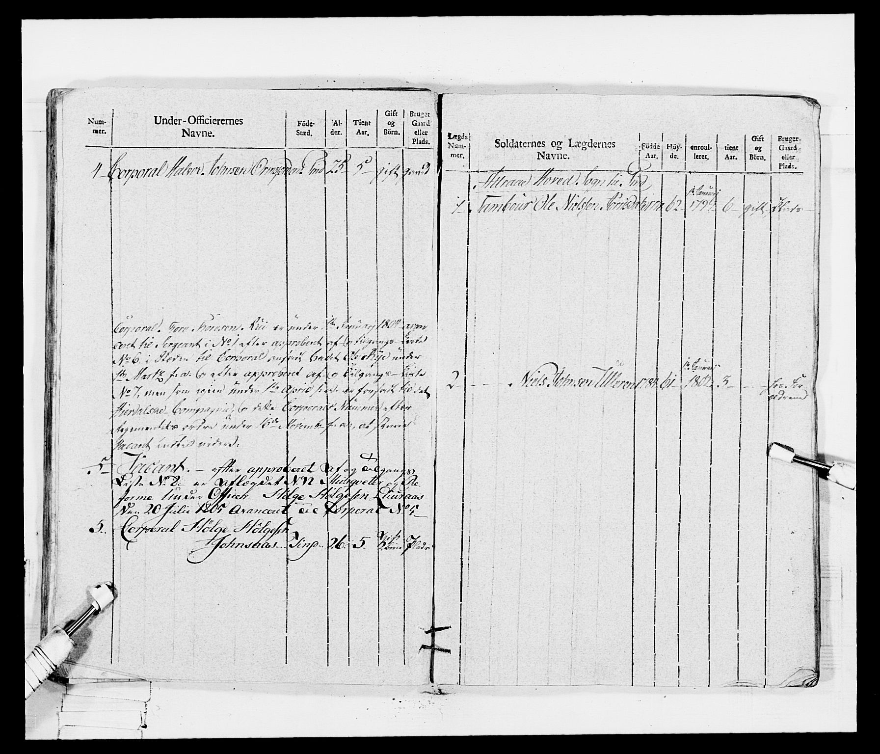 Generalitets- og kommissariatskollegiet, Det kongelige norske kommissariatskollegium, AV/RA-EA-5420/E/Eh/L0115: Telemarkske nasjonale infanteriregiment, 1802-1805, p. 487