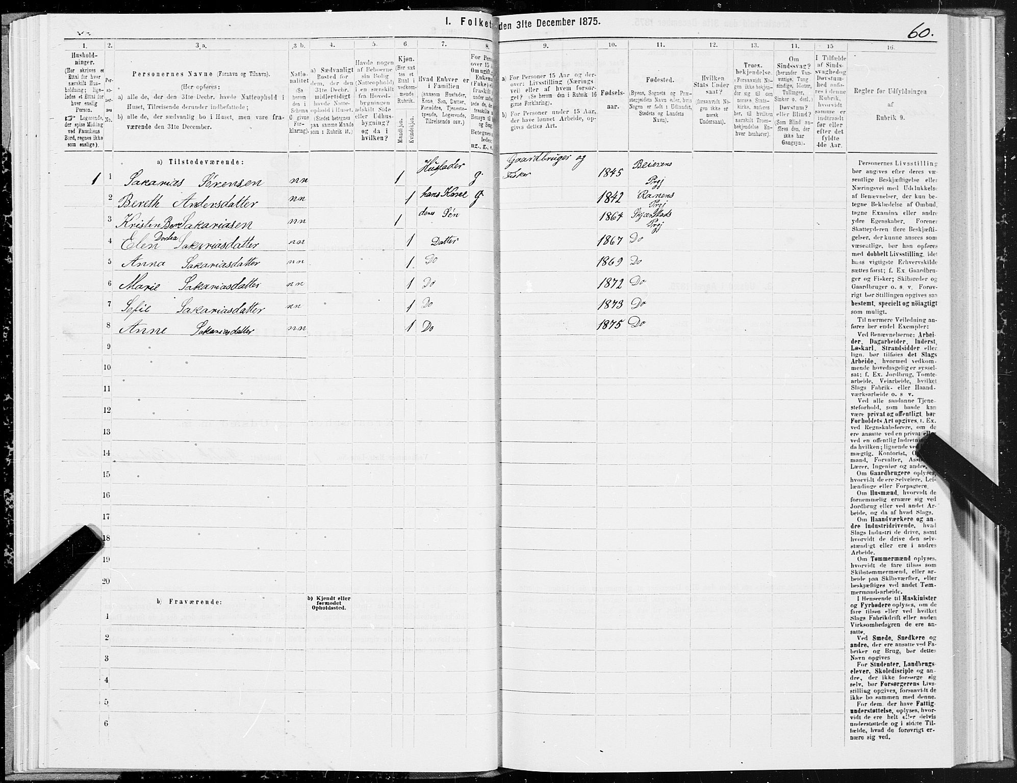 SAT, 1875 census for 1842P Skjerstad, 1875, p. 3060