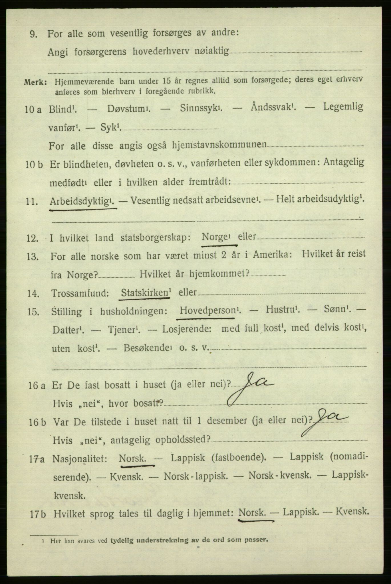 SATØ, 1920 census for Talvik, 1920, p. 5797