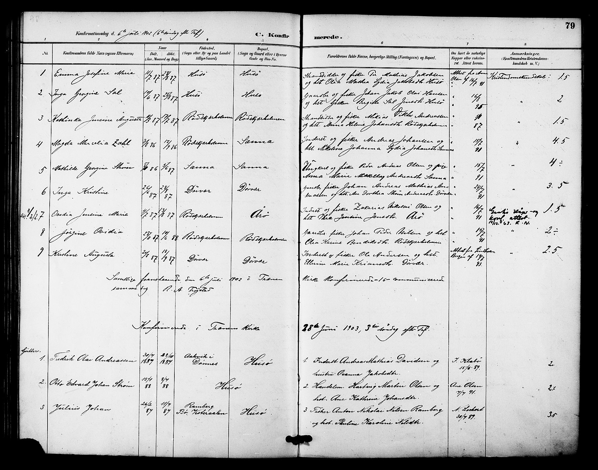 Ministerialprotokoller, klokkerbøker og fødselsregistre - Nordland, AV/SAT-A-1459/840/L0580: Parish register (official) no. 840A02, 1887-1909, p. 79