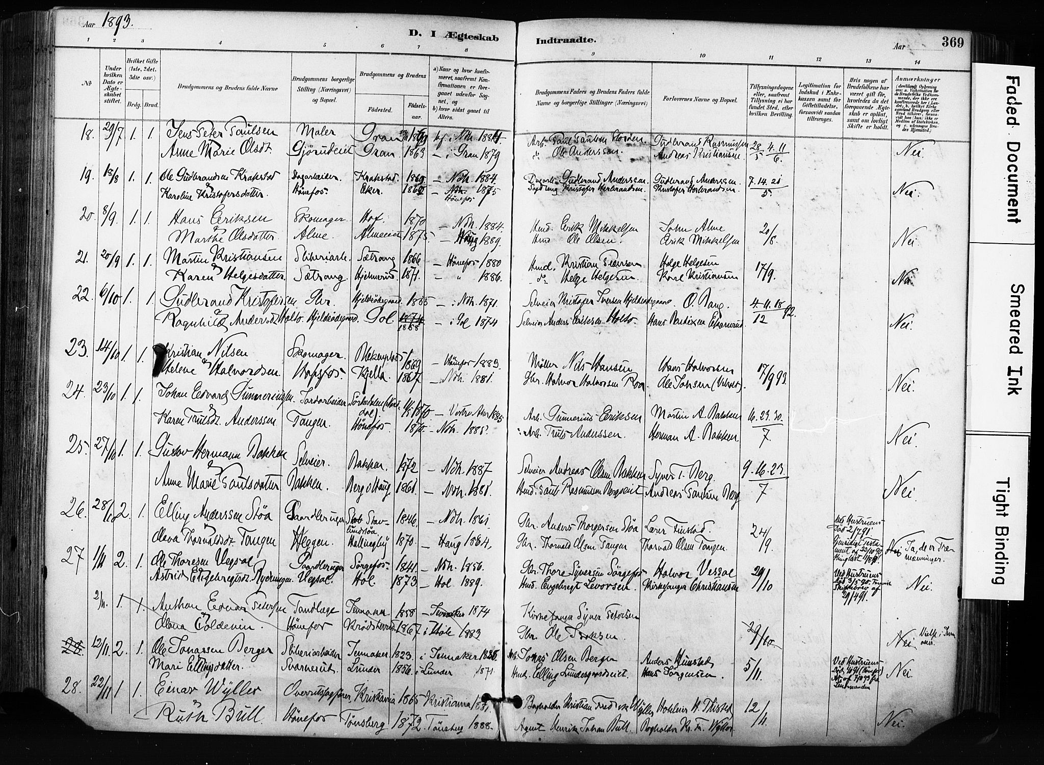 Norderhov kirkebøker, AV/SAKO-A-237/F/Fa/L0016: Parish register (official) no. 16, 1885-1902, p. 369