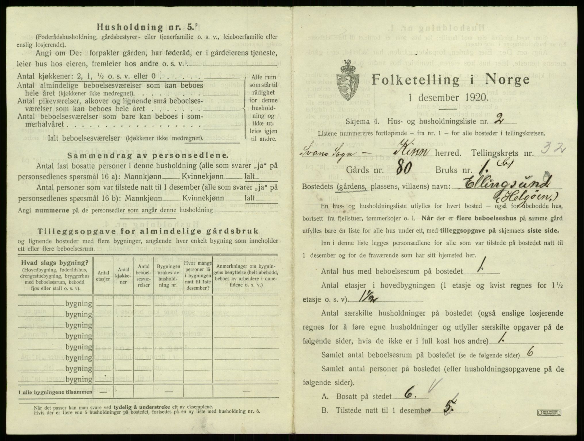 SAB, 1920 census for Kinn, 1920, p. 1563