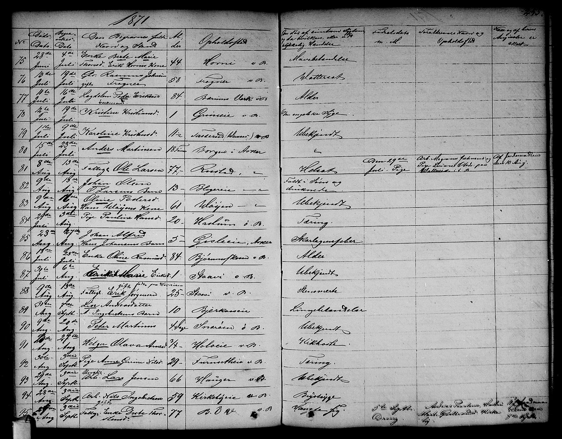 Asker prestekontor Kirkebøker, AV/SAO-A-10256a/F/Fa/L0011: Parish register (official) no. I 11, 1825-1878, p. 255