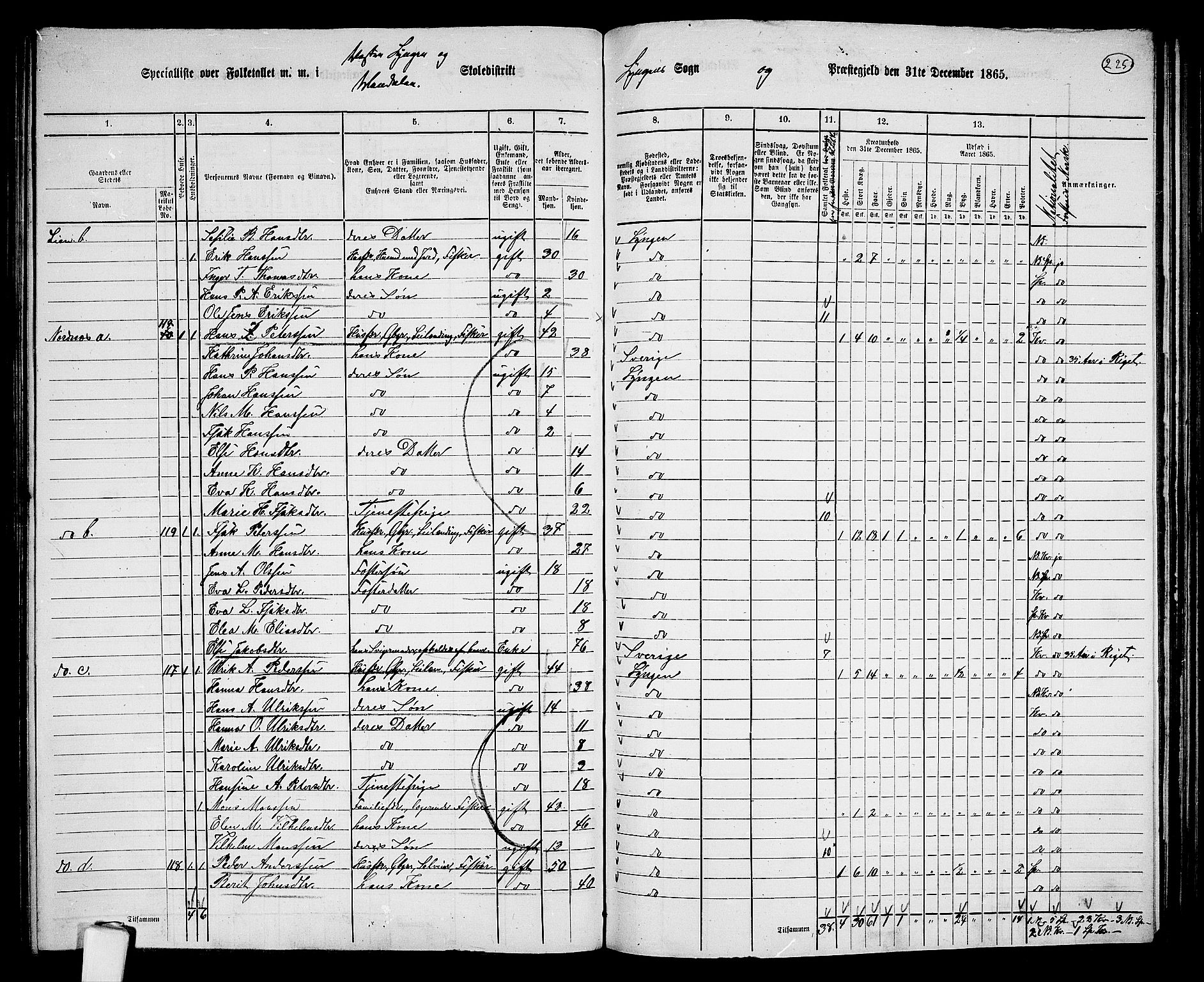 RA, 1865 census for Lyngen, 1865, p. 60