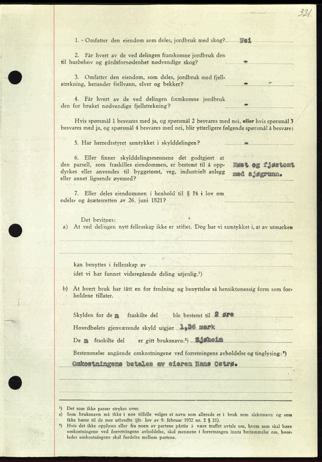 Nordmøre sorenskriveri, AV/SAT-A-4132/1/2/2Ca: Mortgage book no. A104, 1947-1947, Diary no: : 445/1947