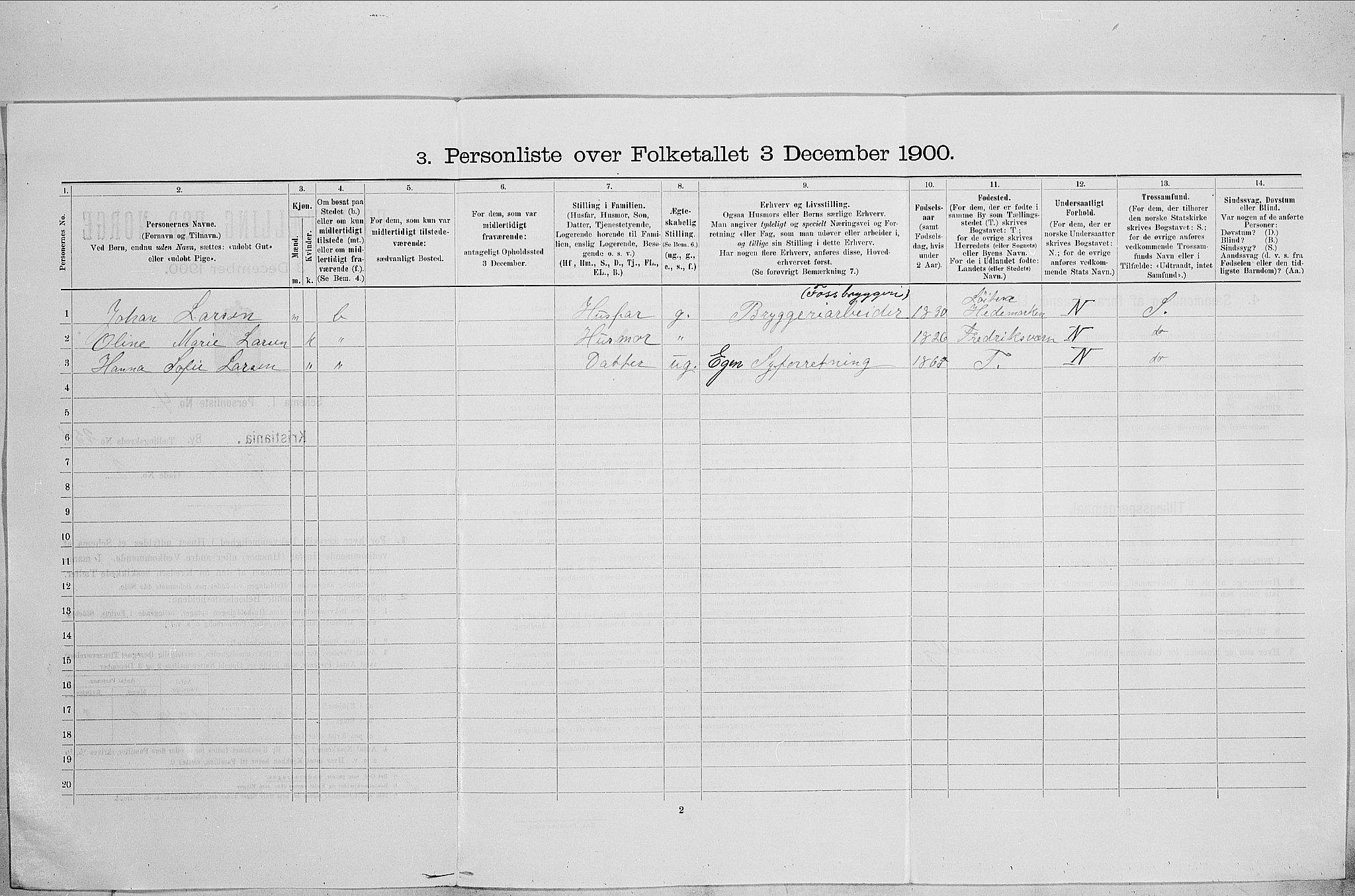 SAO, 1900 census for Kristiania, 1900, p. 59654