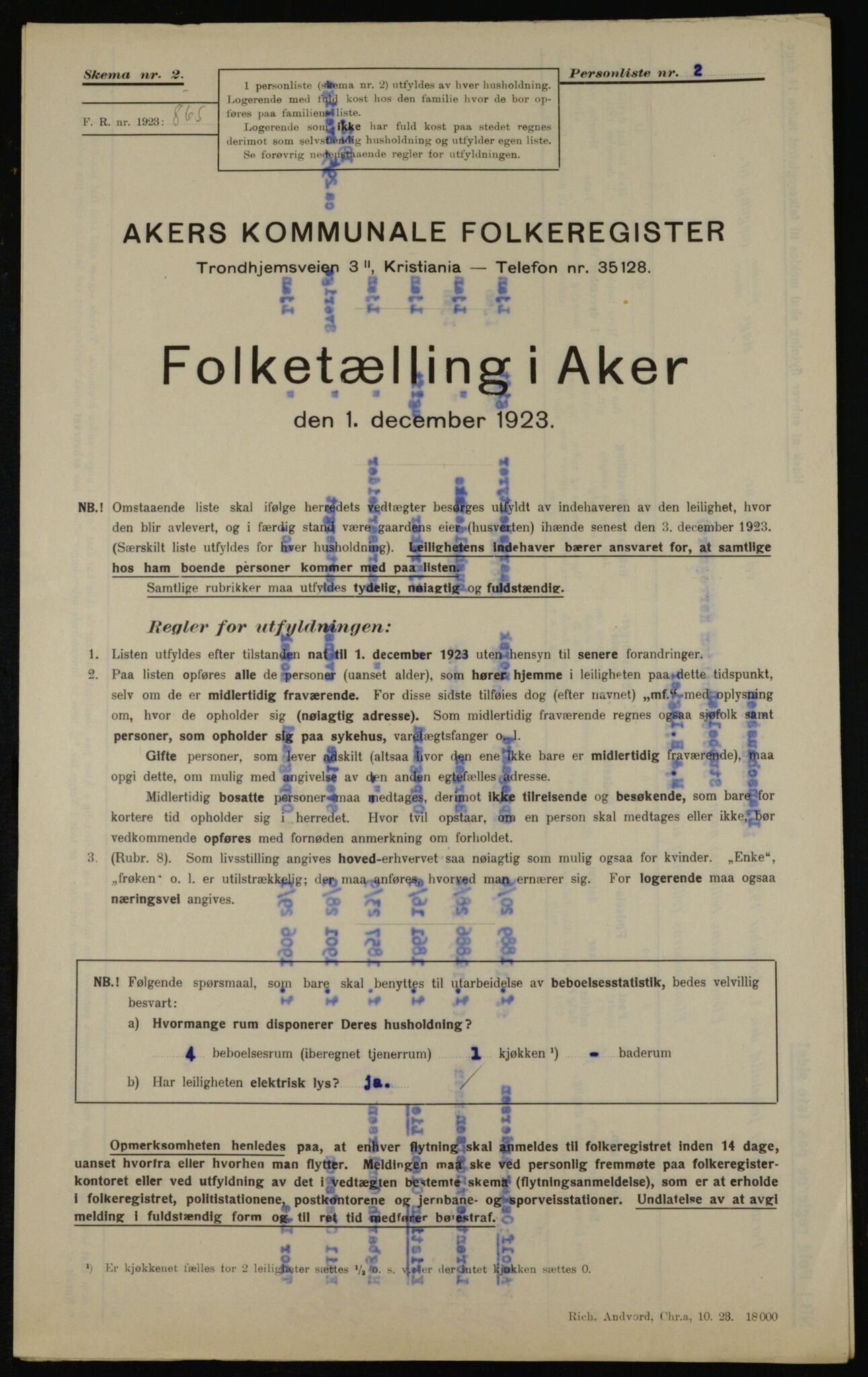 , Municipal Census 1923 for Aker, 1923, p. 41972