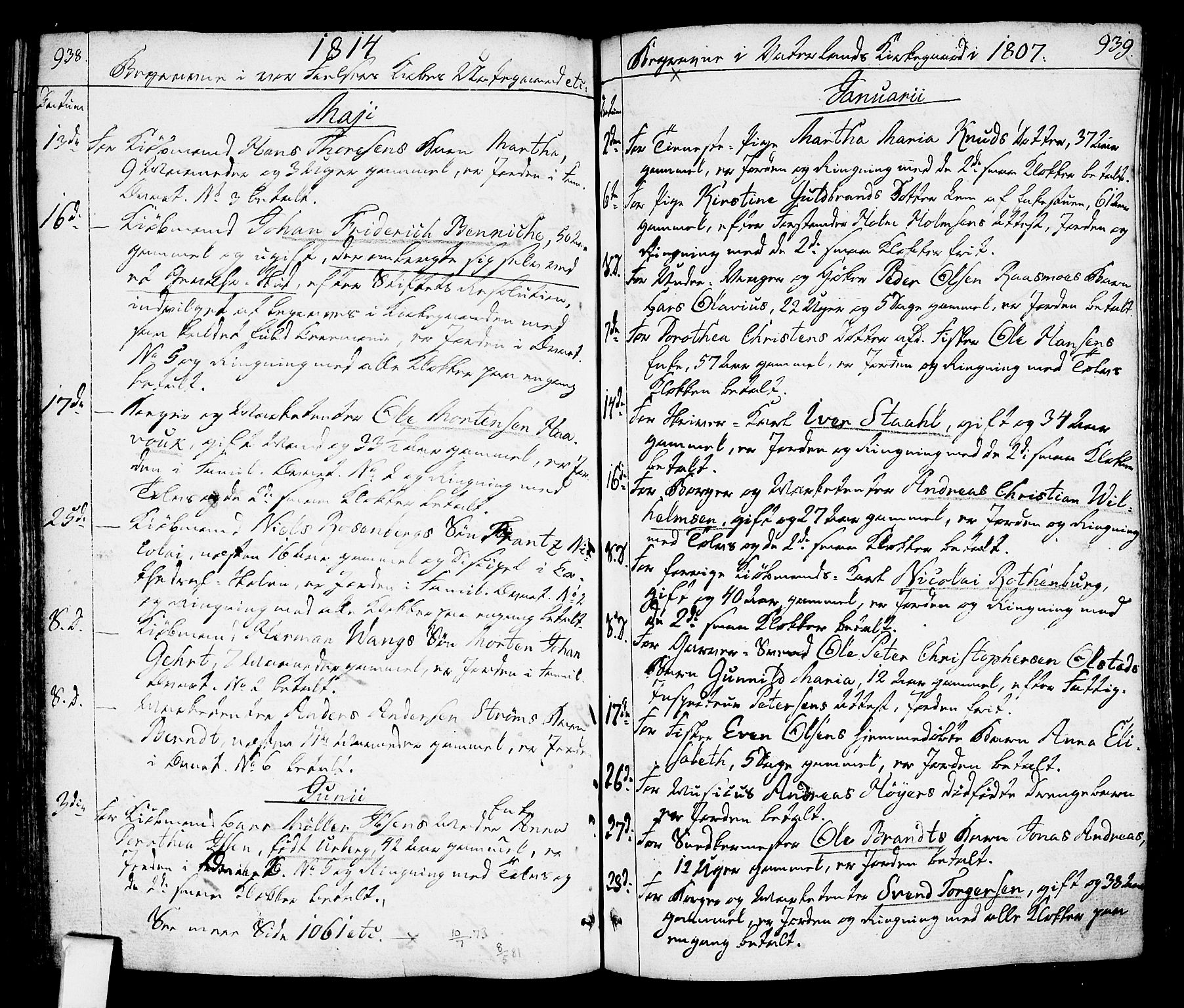 Oslo domkirke Kirkebøker, AV/SAO-A-10752/F/Fa/L0006: Parish register (official) no. 6, 1807-1817, p. 938-939