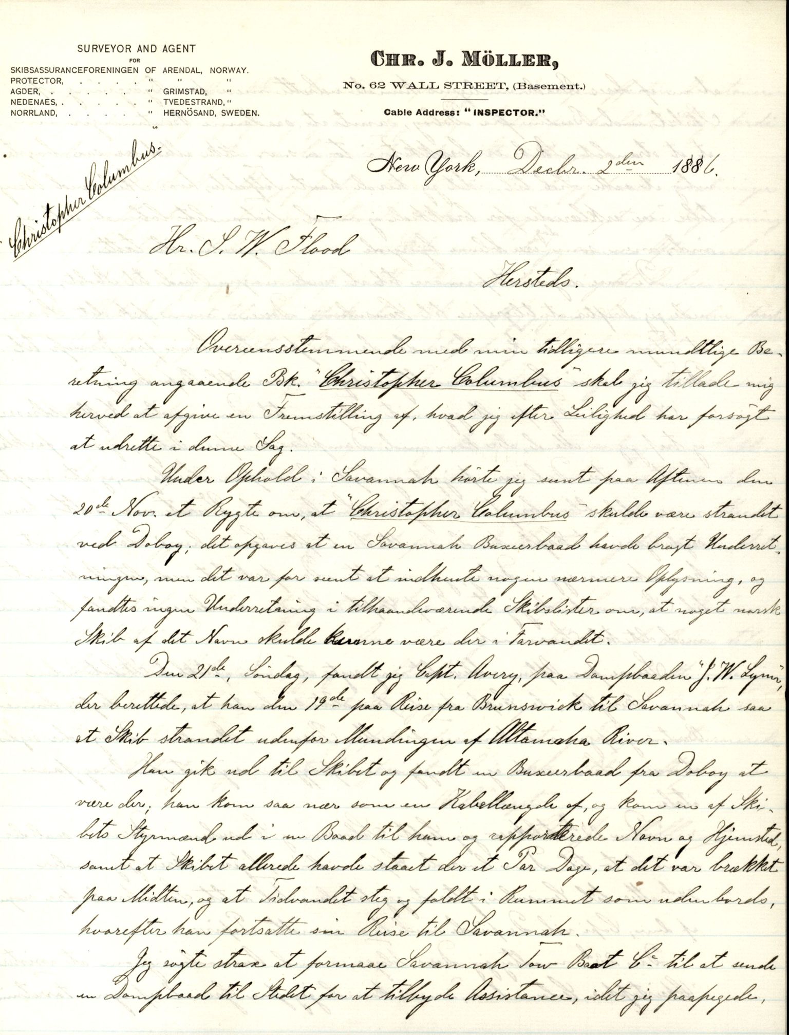 Pa 63 - Østlandske skibsassuranceforening, VEMU/A-1079/G/Ga/L0019/0009: Havaridokumenter / Føyenland, Glengairn, Granfos, Seagull, 1886, p. 16