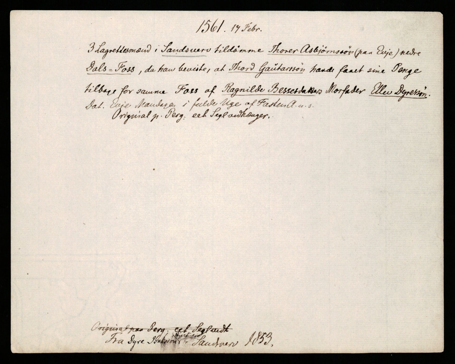 Riksarkivets diplomsamling, AV/RA-EA-5965/F35/F35b/L0001: Riksarkivets diplomer, seddelregister, 1307-1566, p. 419