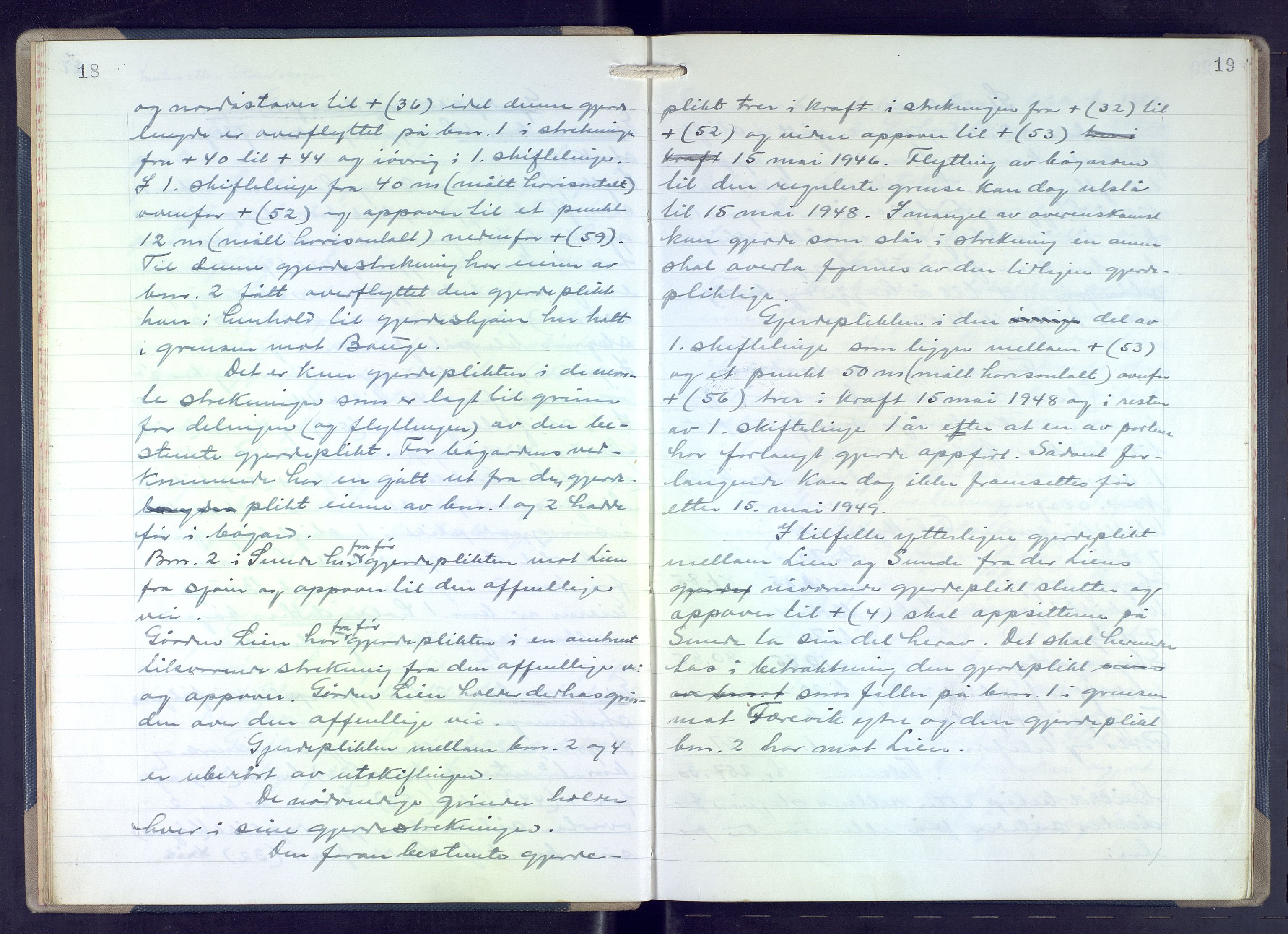 Hordaland jordskiftedøme - VII Indre Sunnhordland jordskiftedistrikt, AV/SAB-A-7401/A/Aa/L0021: Forhandlingsprotokoll, 1945-1953, p. 18-19