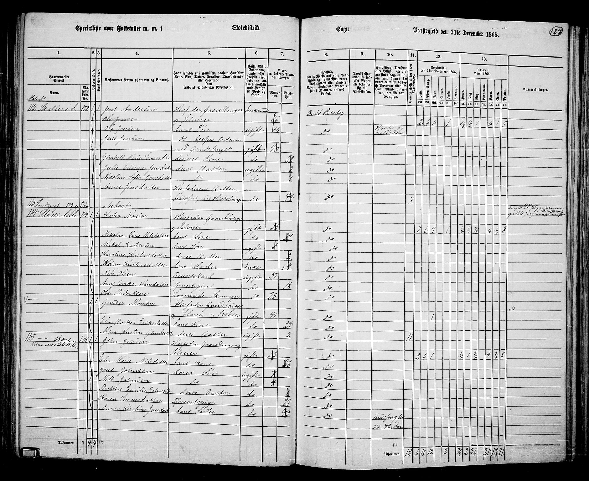 RA, 1865 census for Onsøy, 1865, p. 117