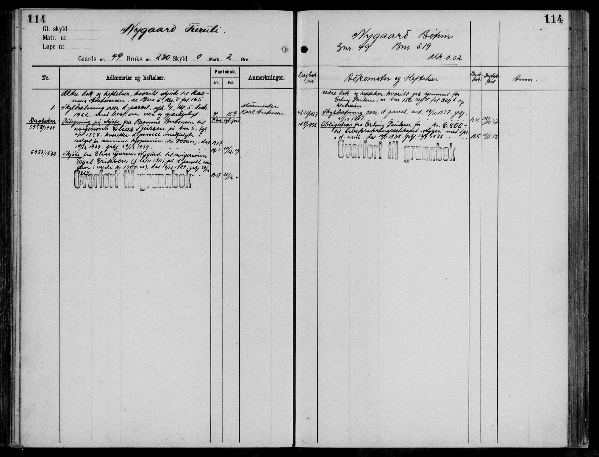 Midhordland sorenskriveri, AV/SAB-A-3001/1/G/Ga/Gab/L0111: Mortgage register no. II.A.b.111, p. 114