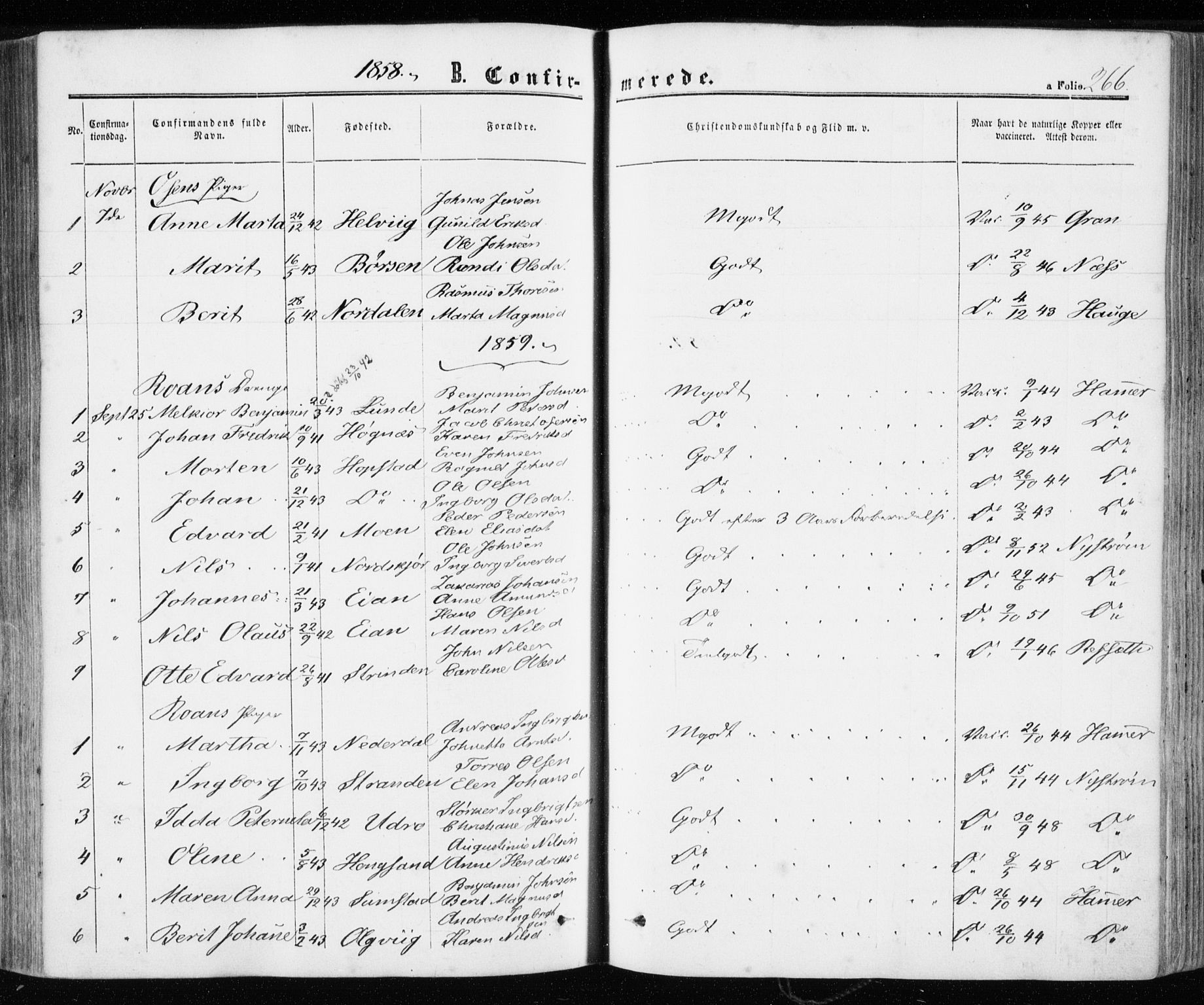 Ministerialprotokoller, klokkerbøker og fødselsregistre - Sør-Trøndelag, SAT/A-1456/657/L0705: Parish register (official) no. 657A06, 1858-1867, p. 266