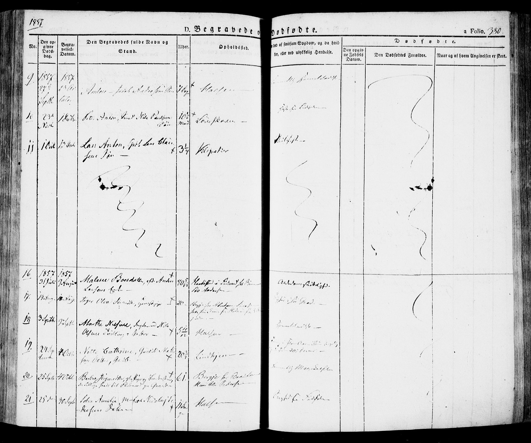 Tjølling kirkebøker, AV/SAKO-A-60/F/Fa/L0006: Parish register (official) no. 6, 1835-1859, p. 380