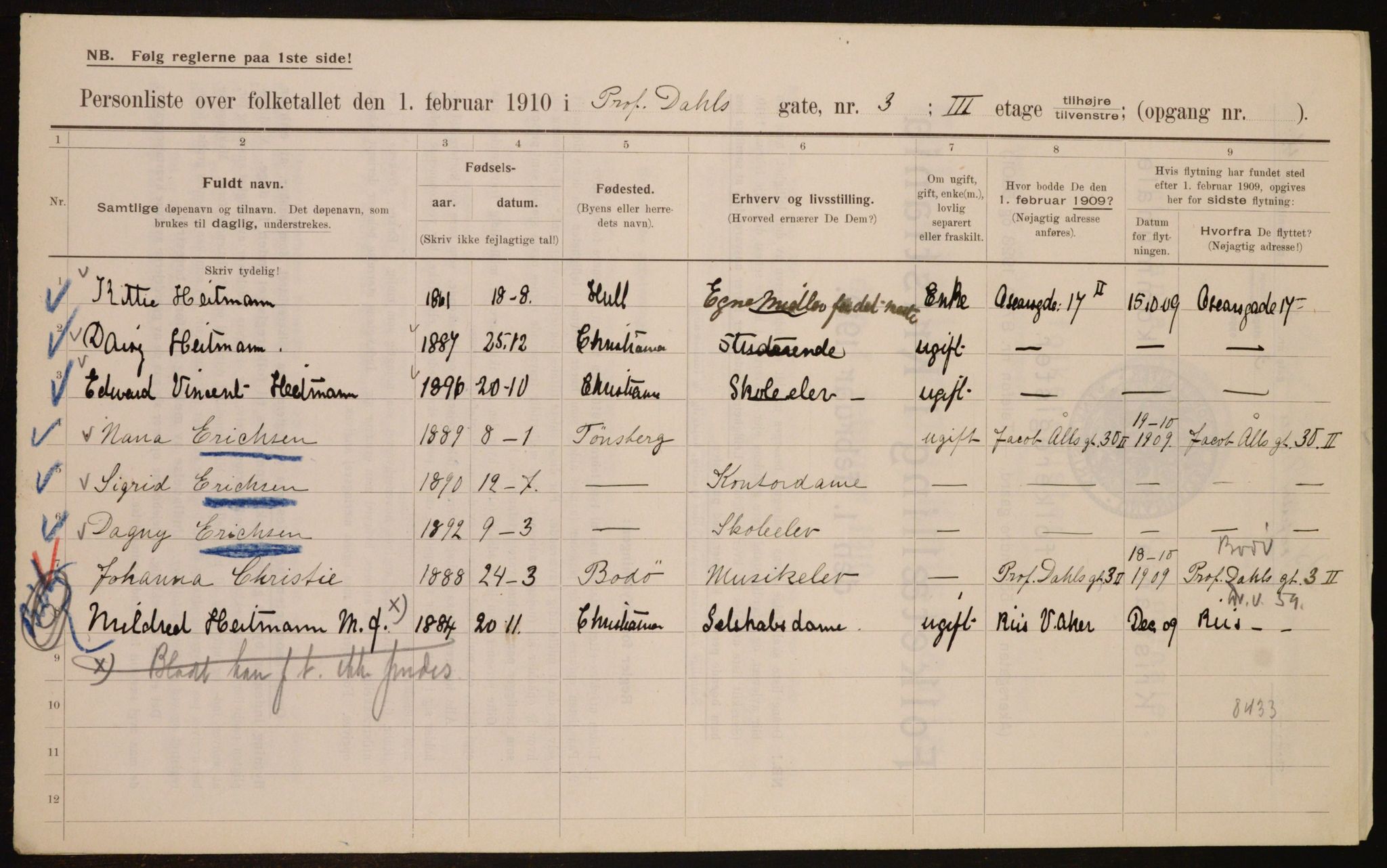 OBA, Municipal Census 1910 for Kristiania, 1910, p. 77869