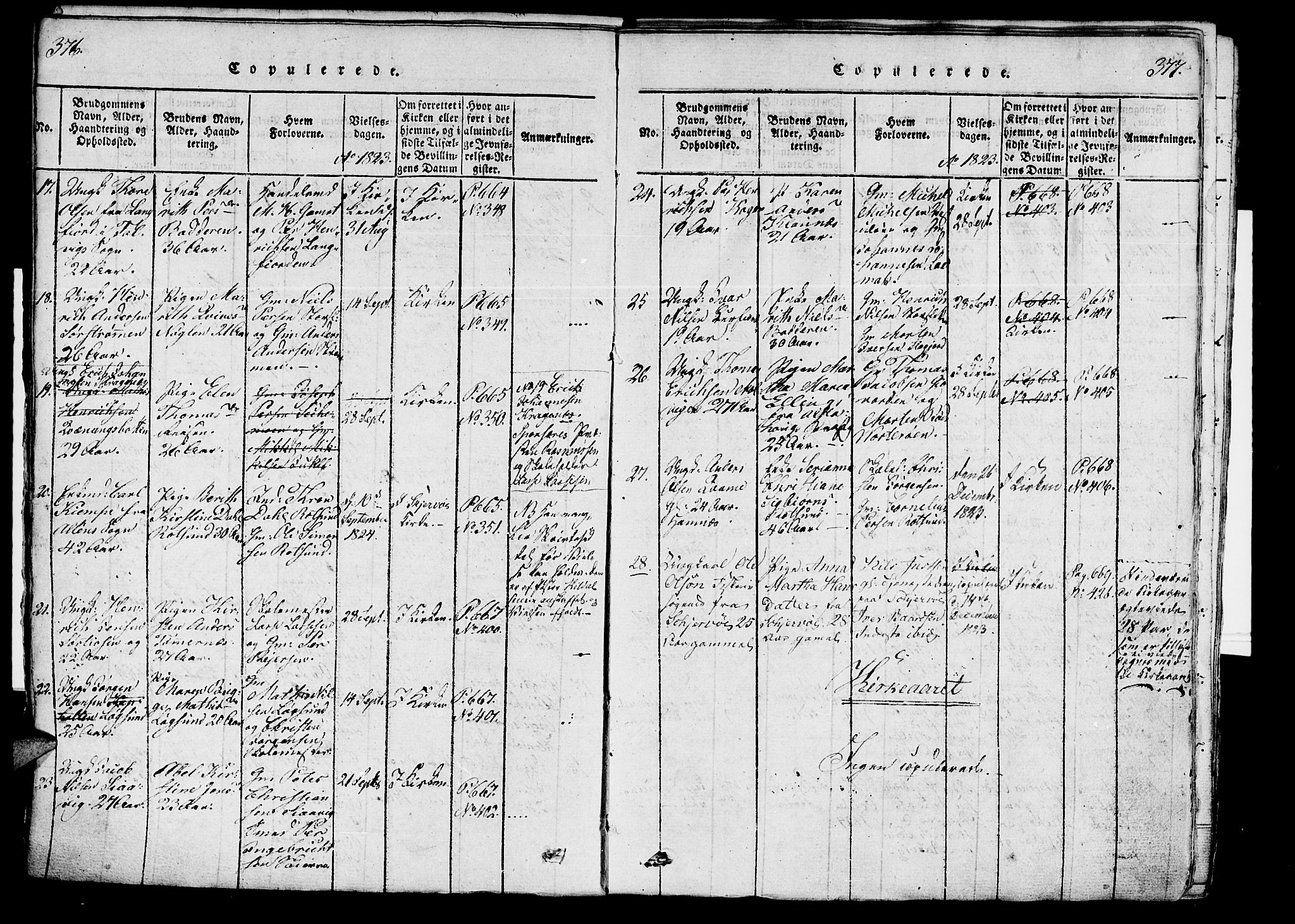Skjervøy sokneprestkontor, SATØ/S-1300/H/Ha/Haa/L0004kirke: Parish register (official) no. 4, 1820-1838, p. 376-377