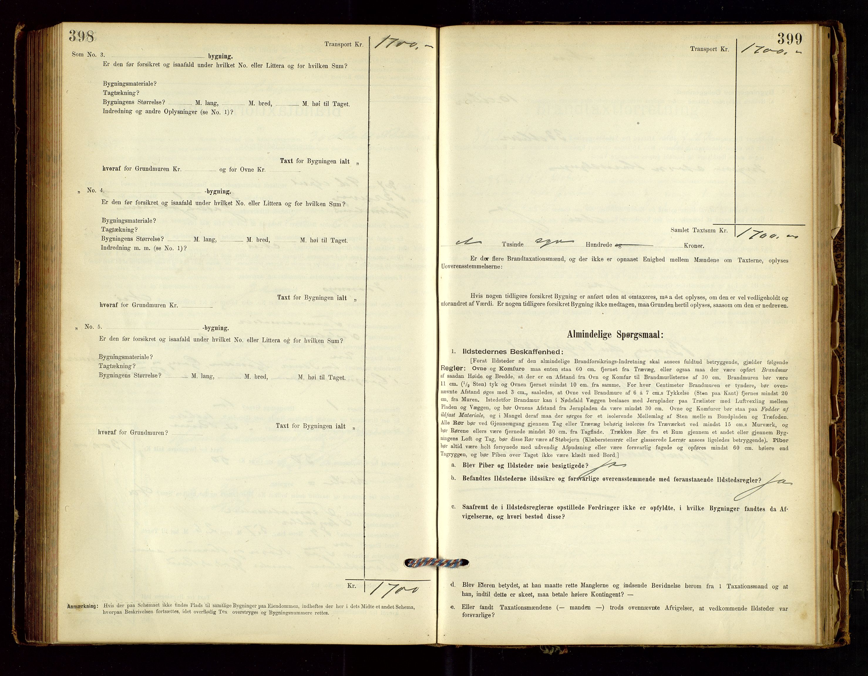 Hjelmeland lensmannskontor, AV/SAST-A-100439/Gob/L0001: "Brandtaxationsprotokol", 1895-1932, p. 398-399