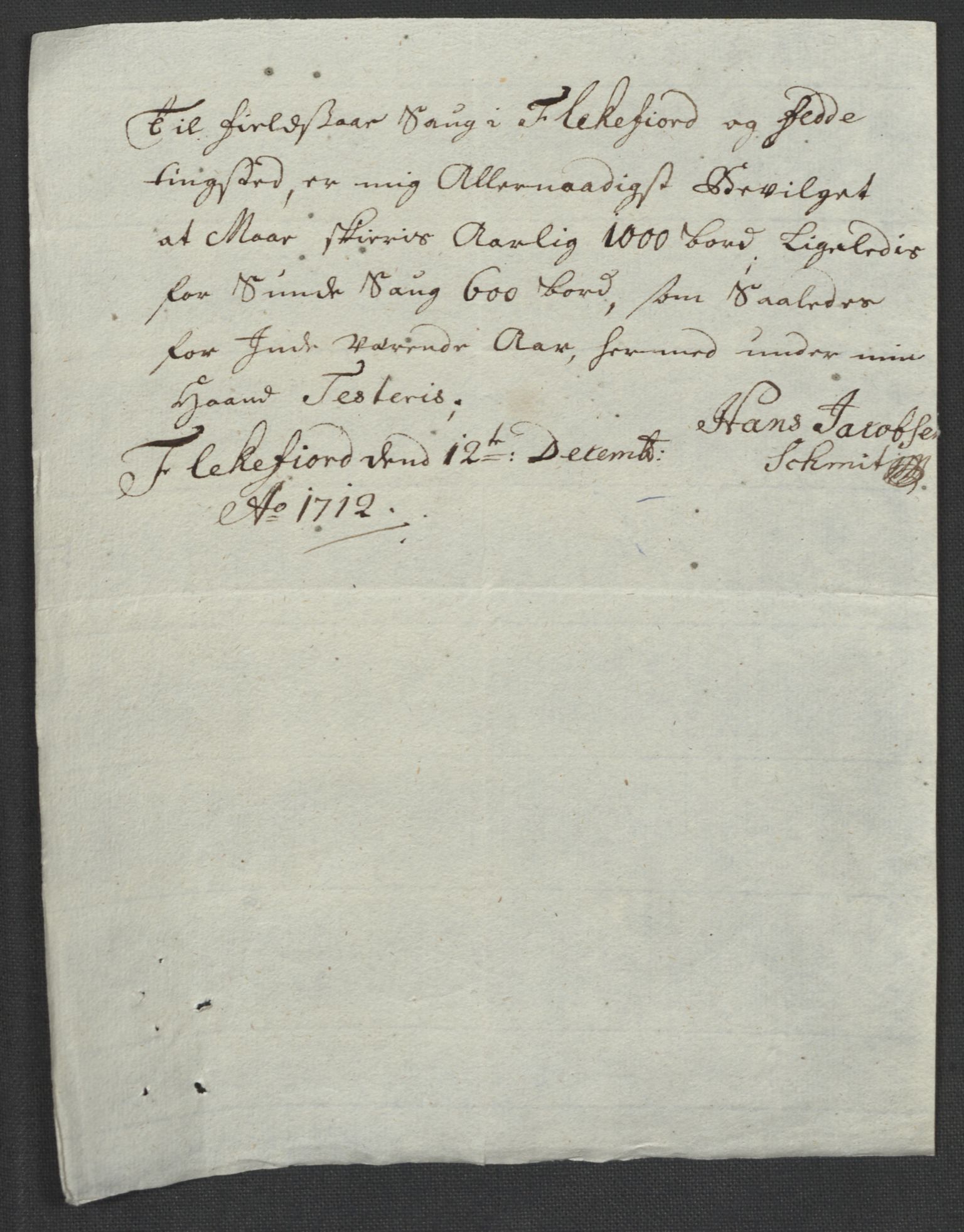 Rentekammeret inntil 1814, Reviderte regnskaper, Fogderegnskap, RA/EA-4092/R43/L2555: Fogderegnskap Lista og Mandal, 1712, p. 31