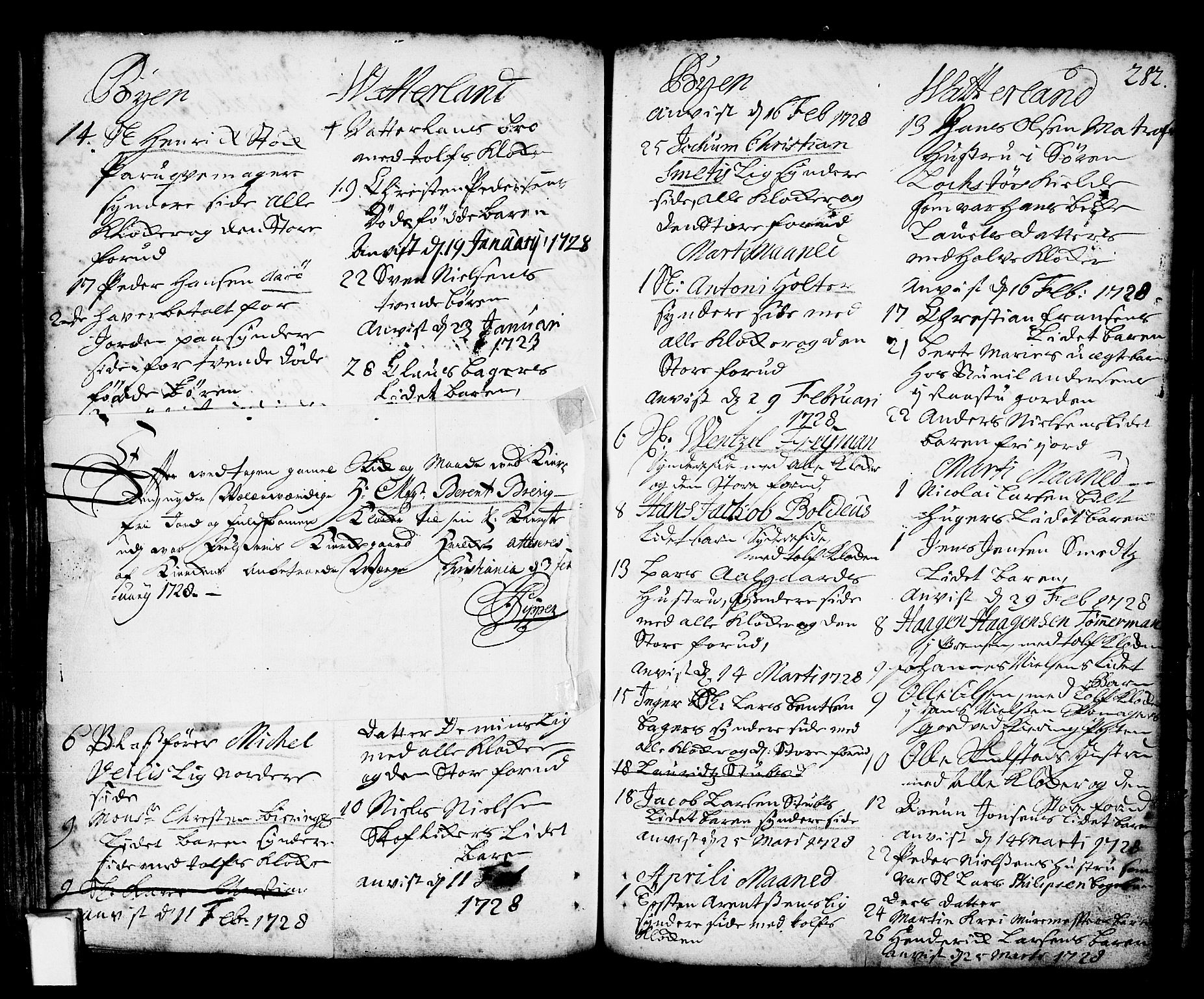 Oslo domkirke Kirkebøker, SAO/A-10752/F/Fa/L0002: Parish register (official) no. 2, 1705-1730, p. 282
