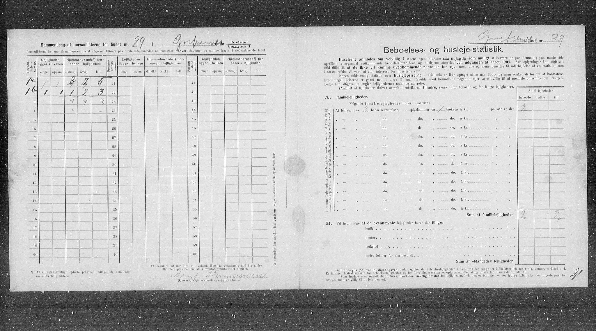 OBA, Municipal Census 1905 for Kristiania, 1905, p. 15452