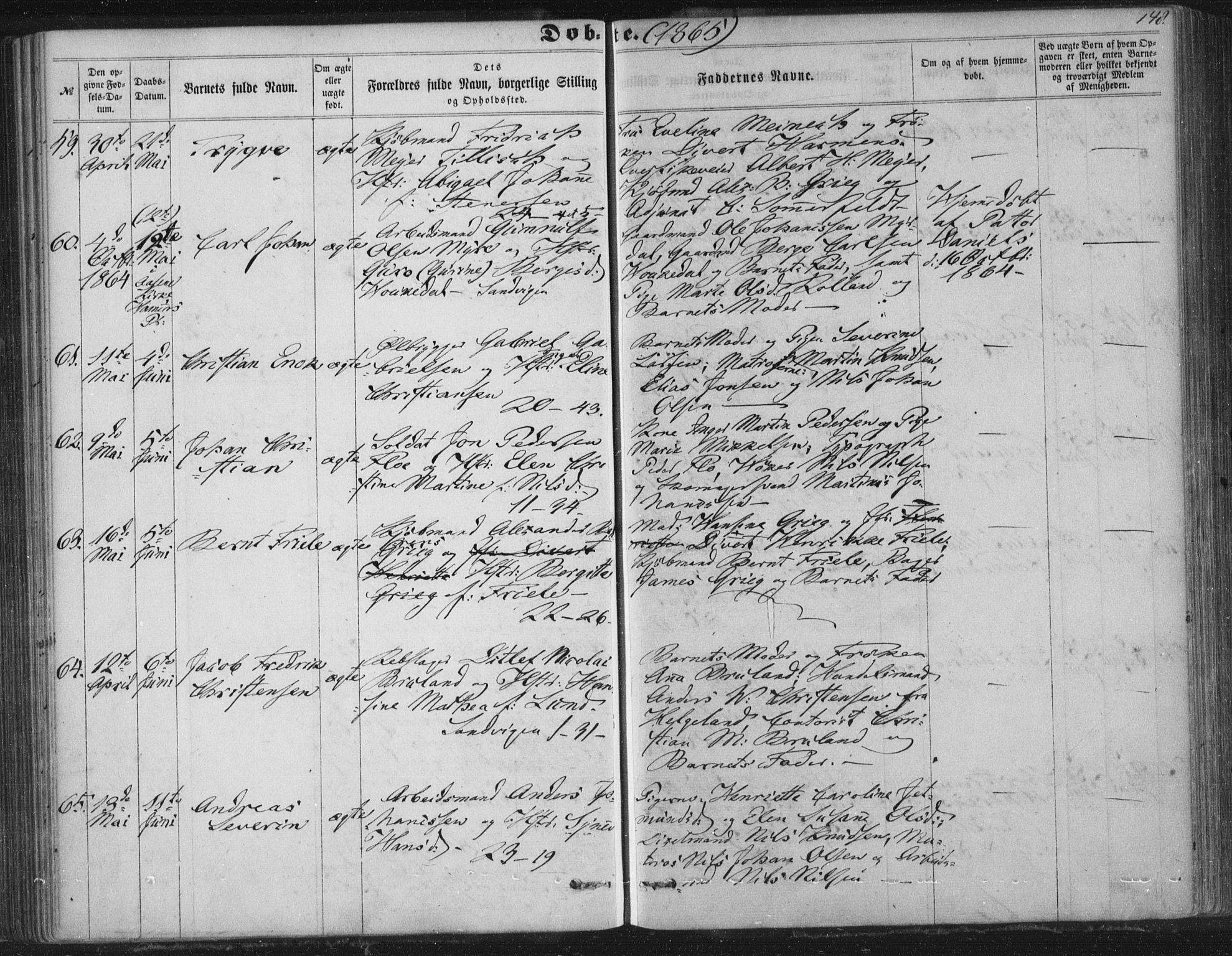 Korskirken sokneprestembete, SAB/A-76101/H/Haa/L0018: Parish register (official) no. B 4, 1857-1866, p. 148