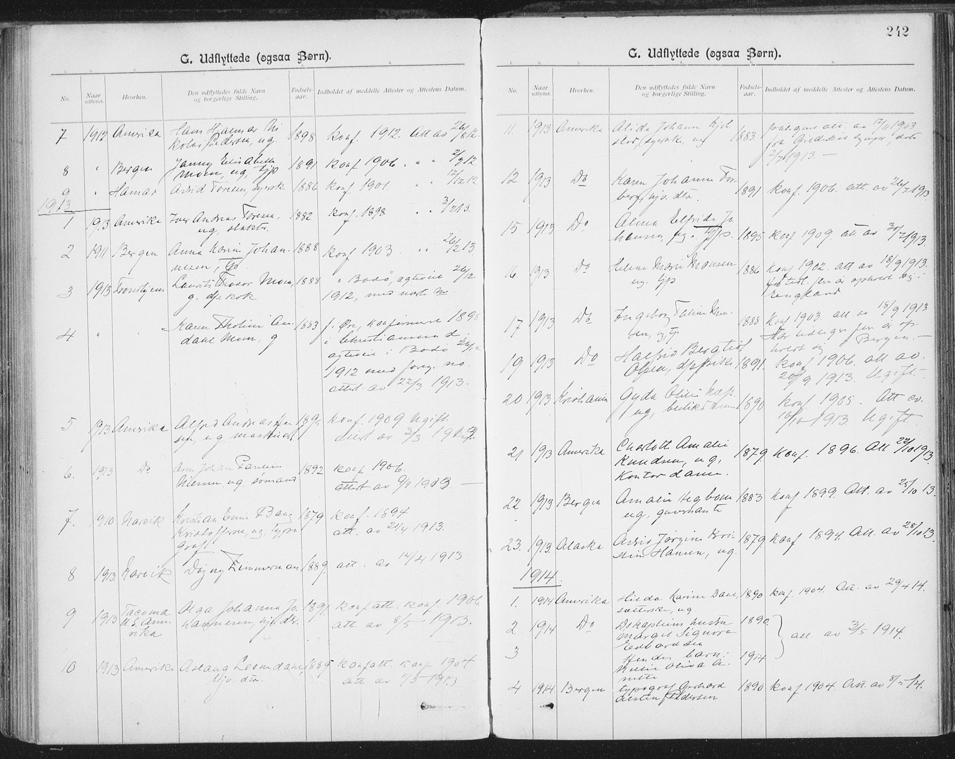 Ministerialprotokoller, klokkerbøker og fødselsregistre - Nordland, SAT/A-1459/801/L0012: Parish register (official) no. 801A12, 1900-1916, p. 242