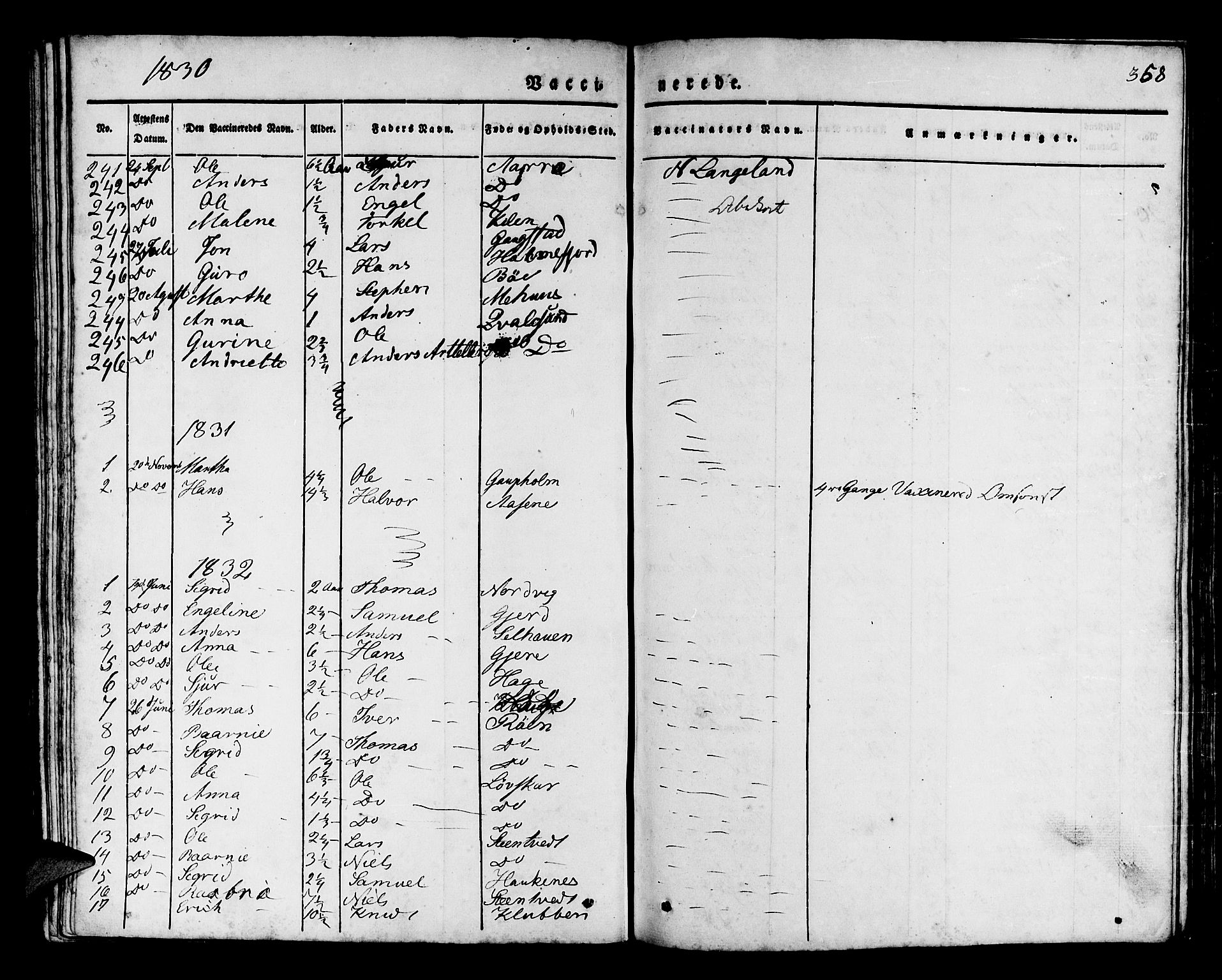 Os sokneprestembete, SAB/A-99929: Parish register (official) no. A 14, 1826-1839, p. 358