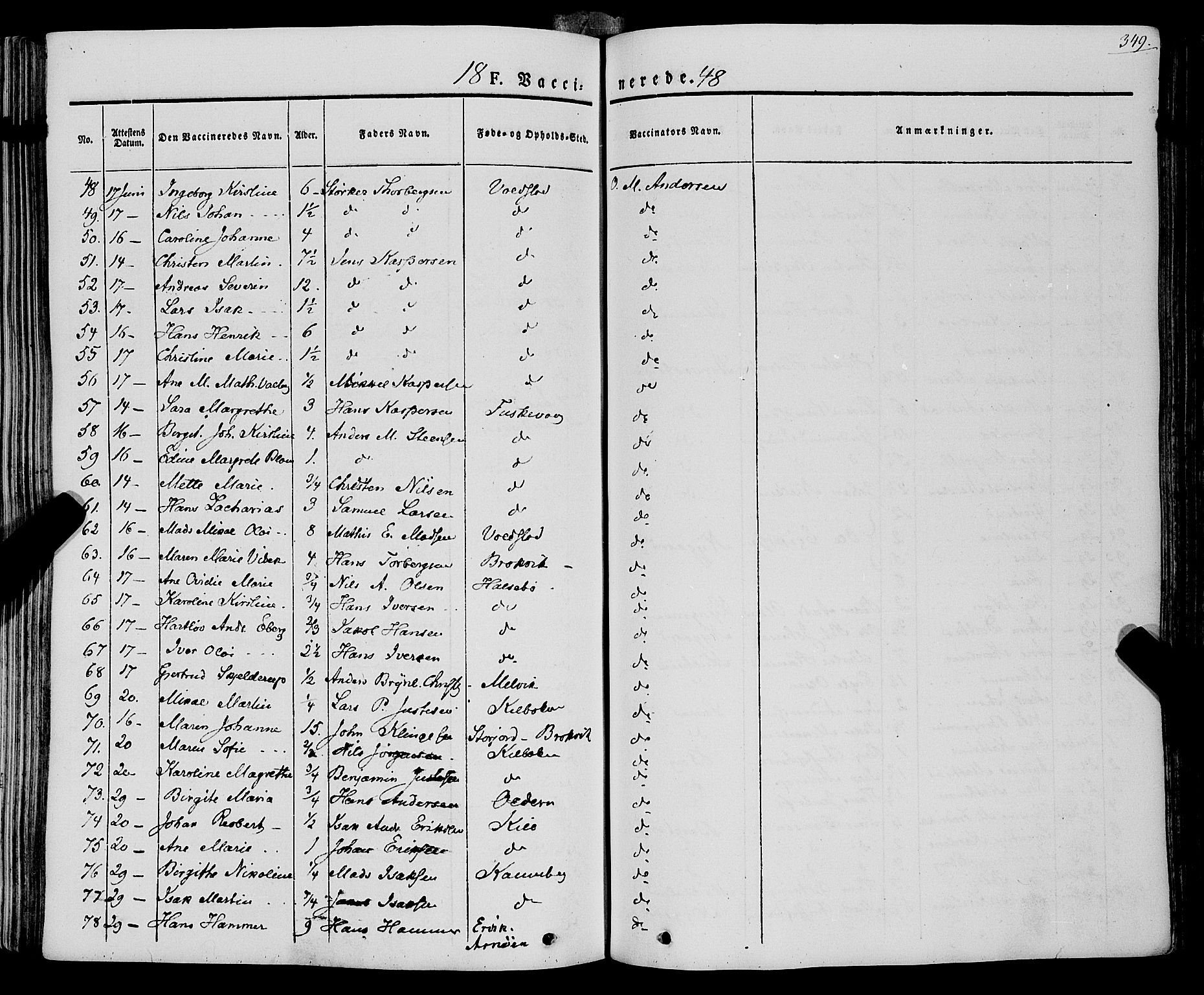 Trondenes sokneprestkontor, SATØ/S-1319/H/Ha/L0009kirke: Parish register (official) no. 9, 1841-1852, p. 349