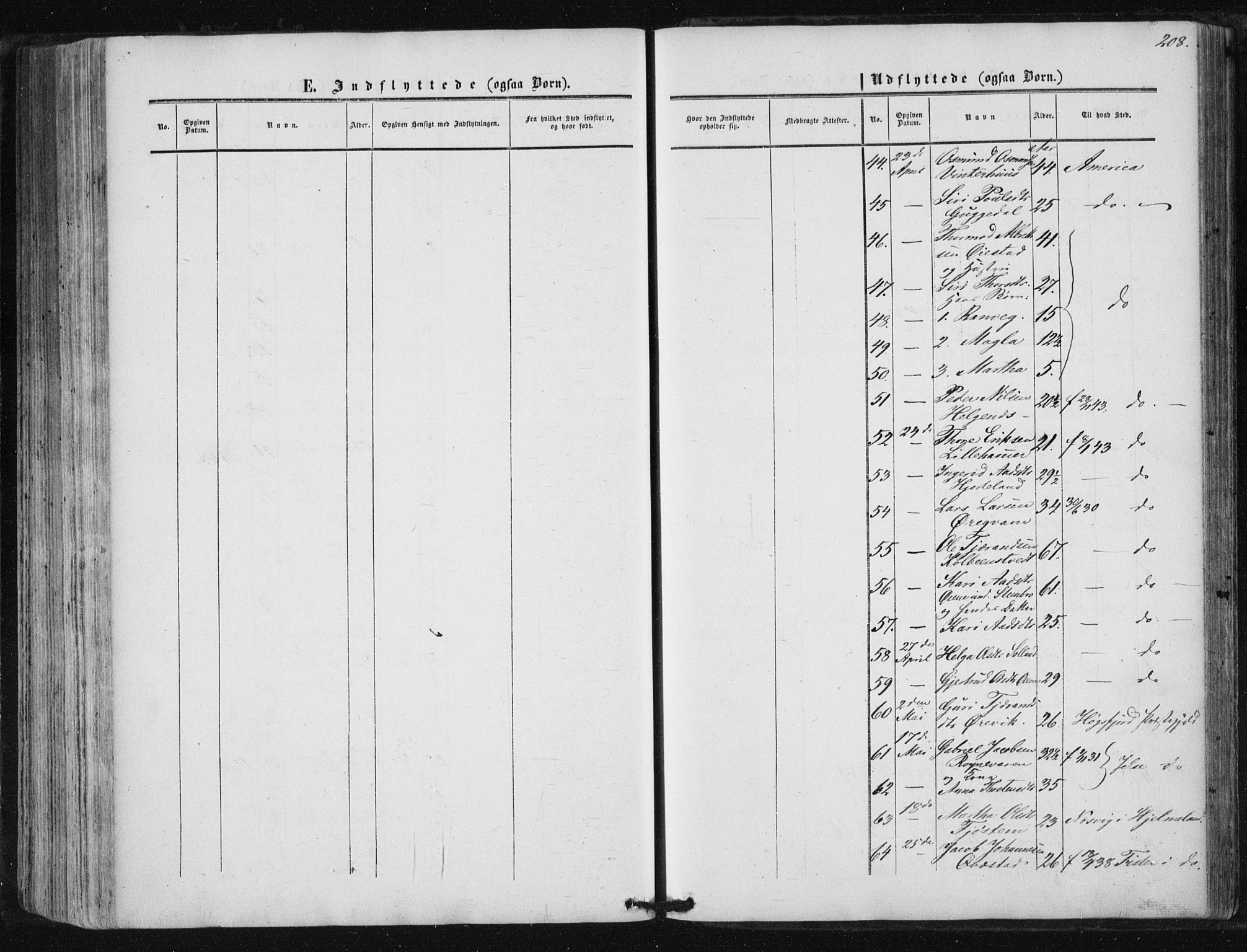 Suldal sokneprestkontor, AV/SAST-A-101845/01/IV/L0009: Parish register (official) no. A 9, 1854-1868, p. 208