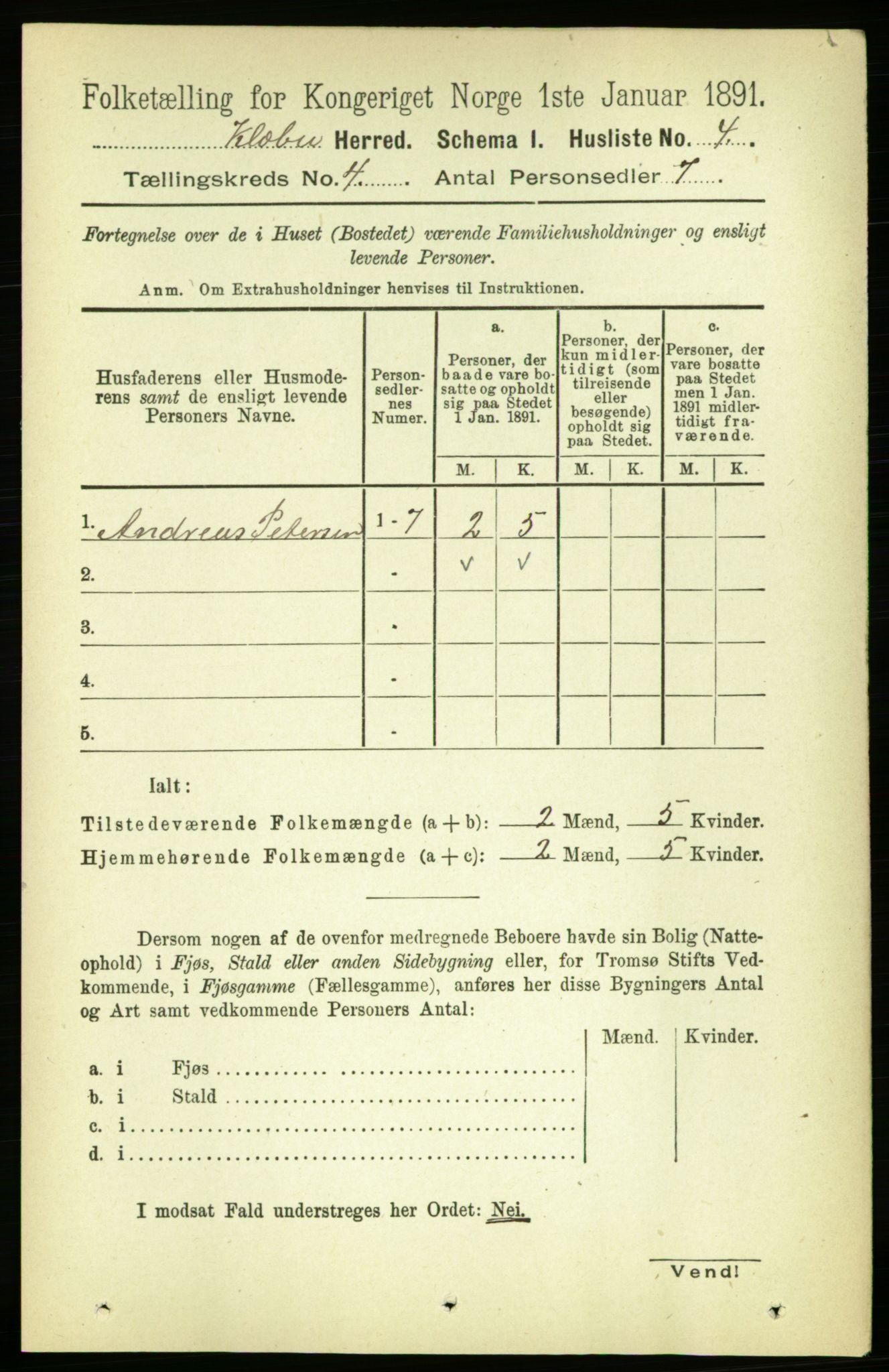 RA, 1891 census for 1662 Klæbu, 1891, p. 697