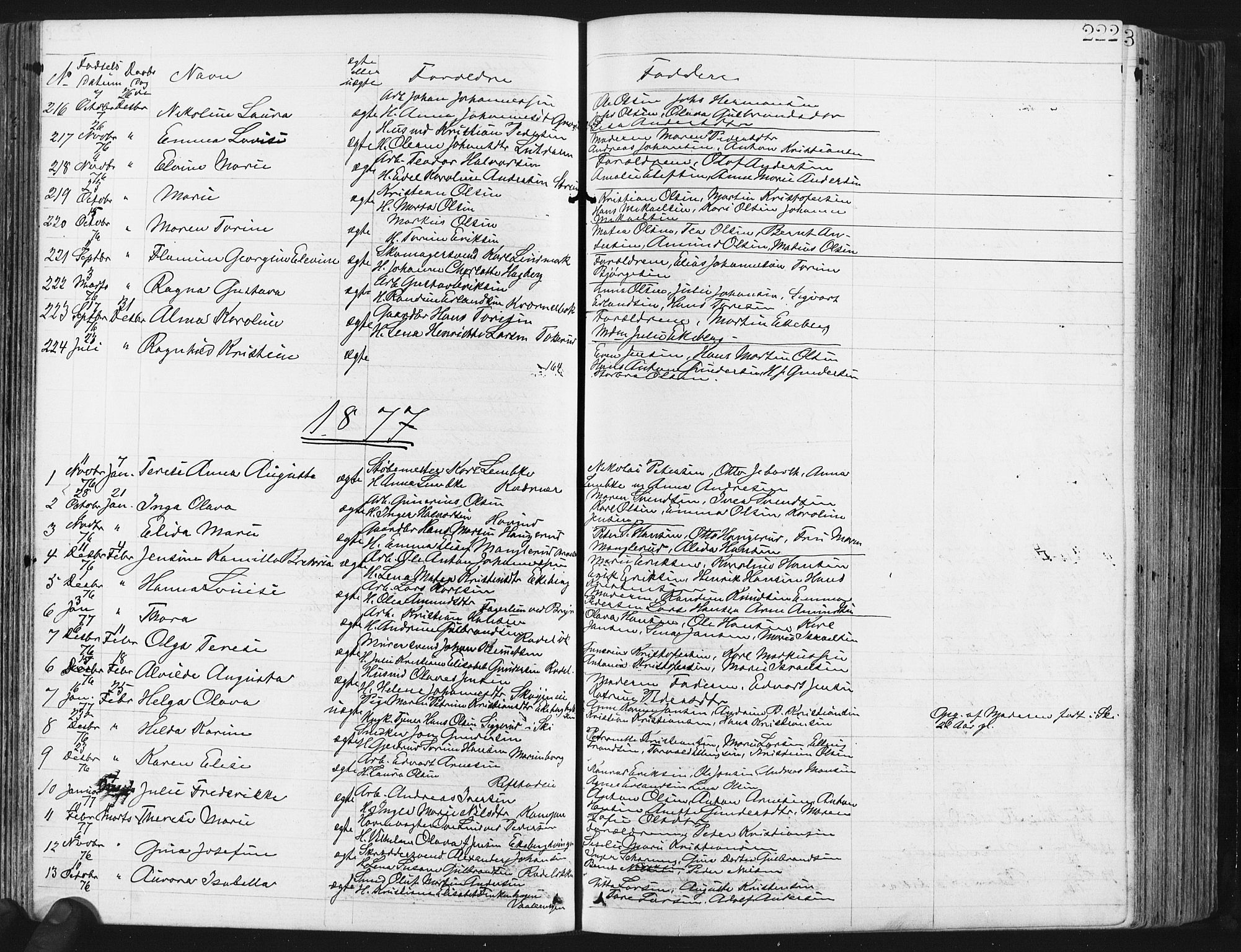 Østre Aker prestekontor Kirkebøker, SAO/A-10840/G/Ga/L0003: Parish register (copy) no. I 3, 1868-1913, p. 222
