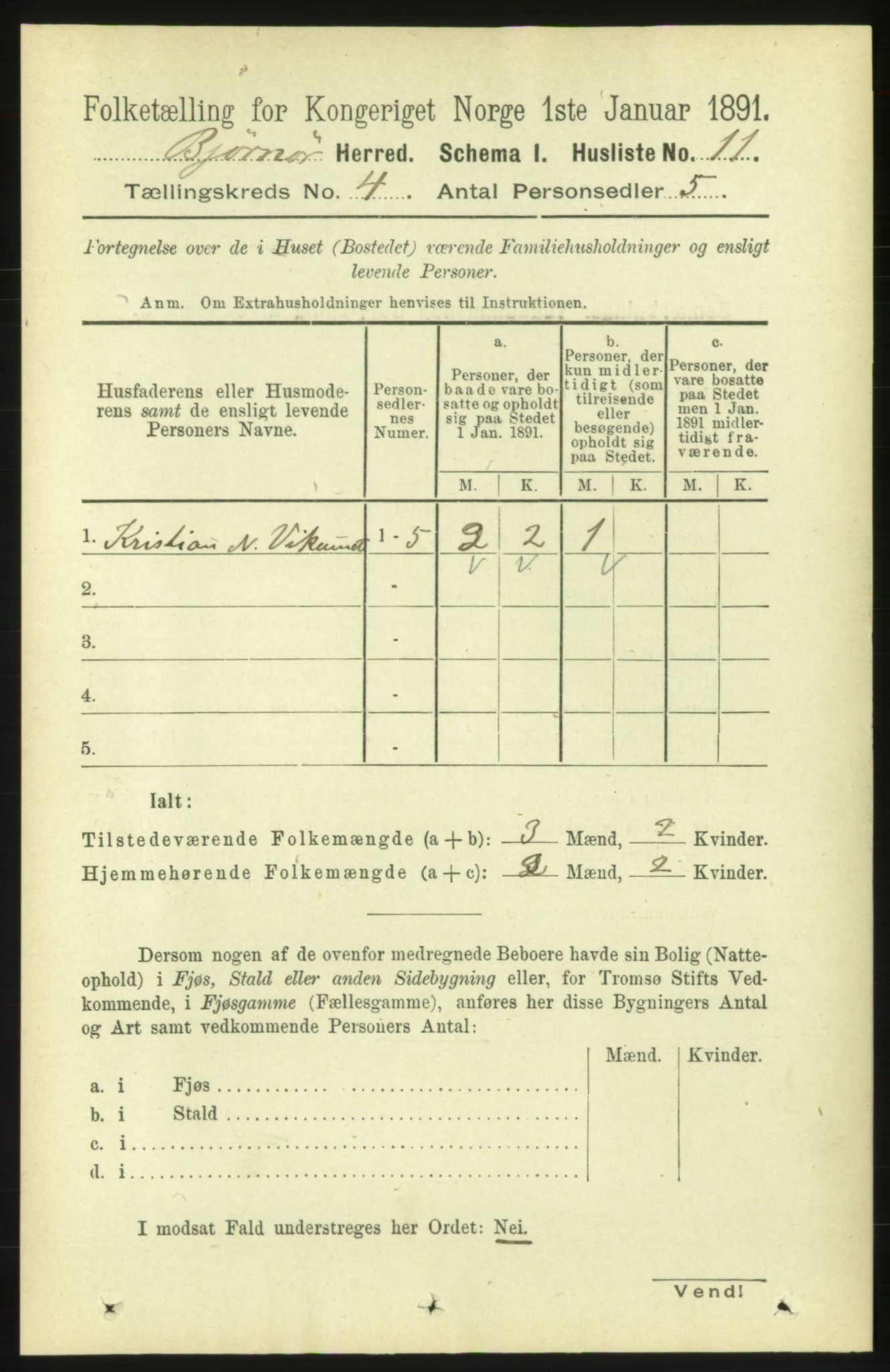 RA, 1891 census for 1632 Bjørnør, 1891, p. 1800