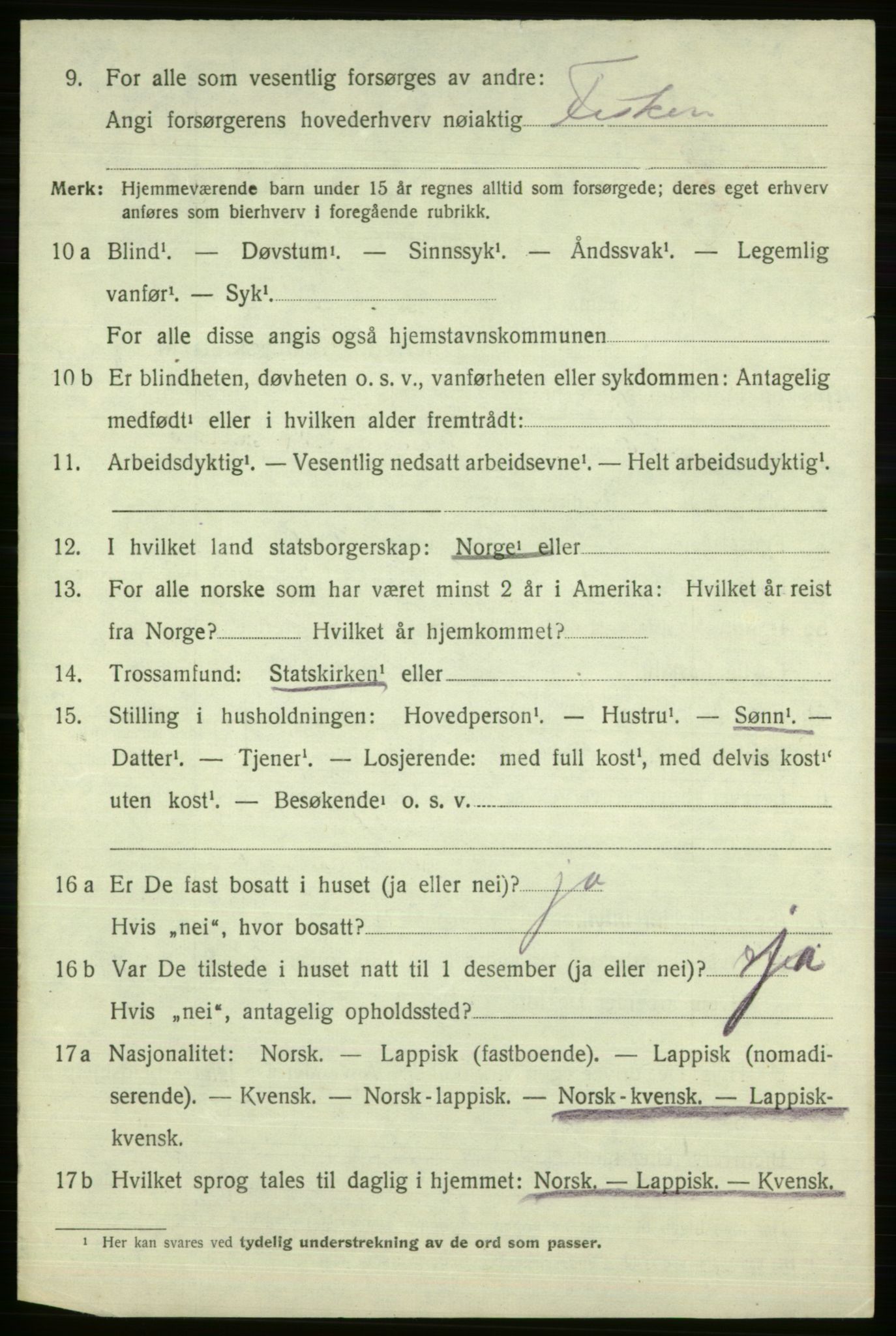 SATØ, 1920 census for Vardø rural district, 1920, p. 2585