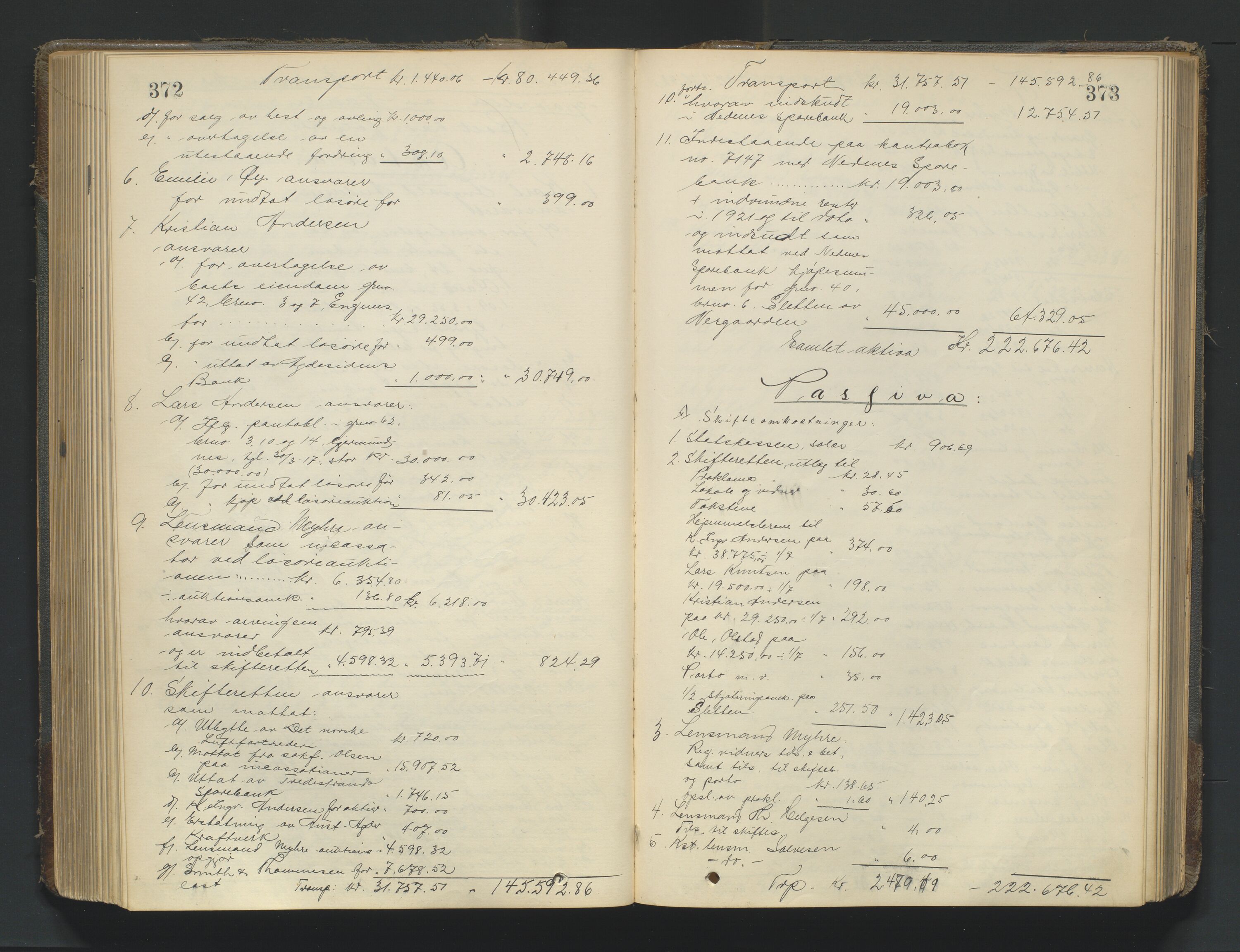 Nedenes sorenskriveri, AV/SAK-1221-0006/H/Hc/L0022: Skifteutlodningsprotokoll nr 8, 1919-1926, p. 372-373