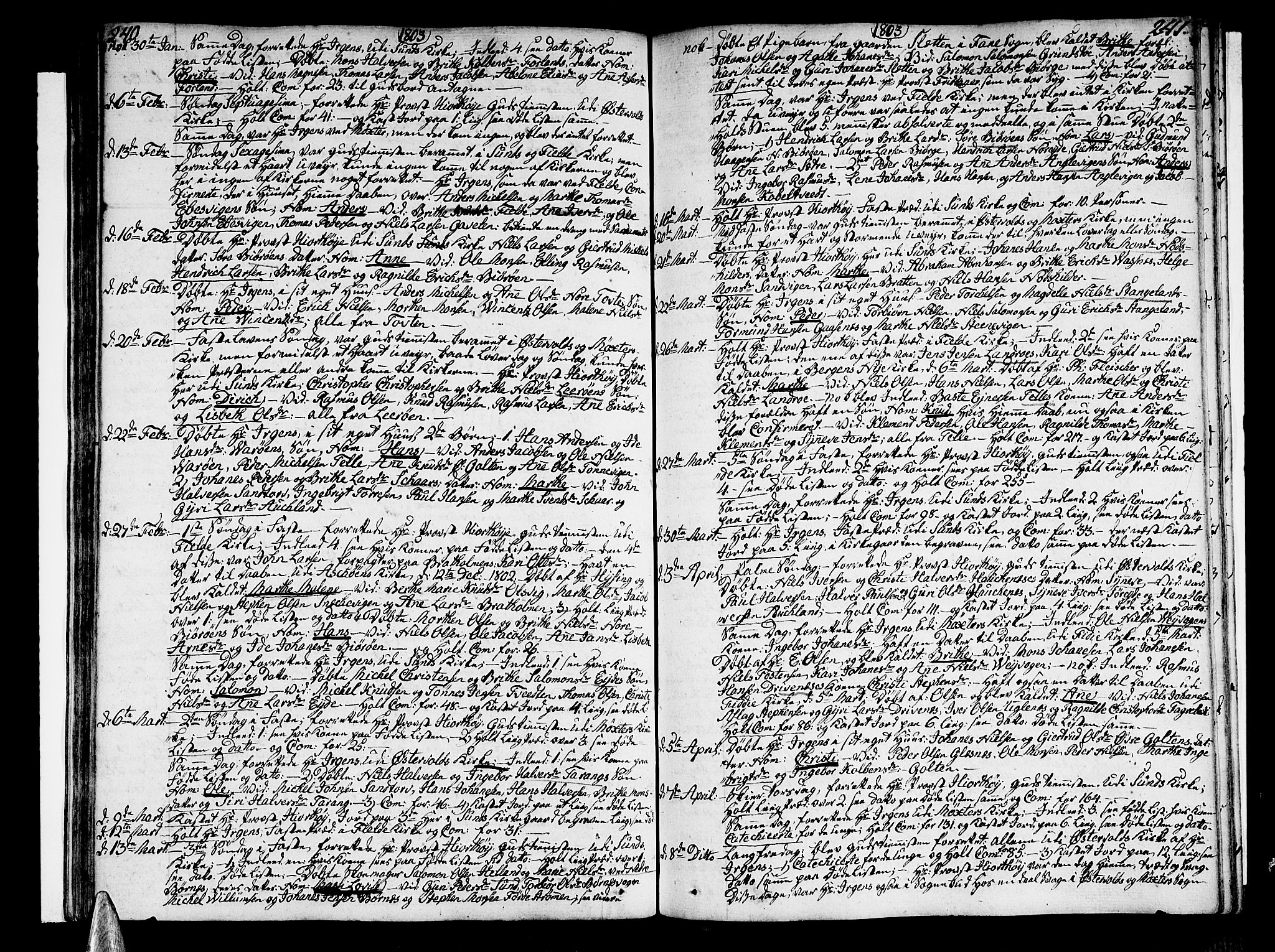 Sund sokneprestembete, SAB/A-99930: Parish register (official) no. A 7, 1796-1815, p. 240-241