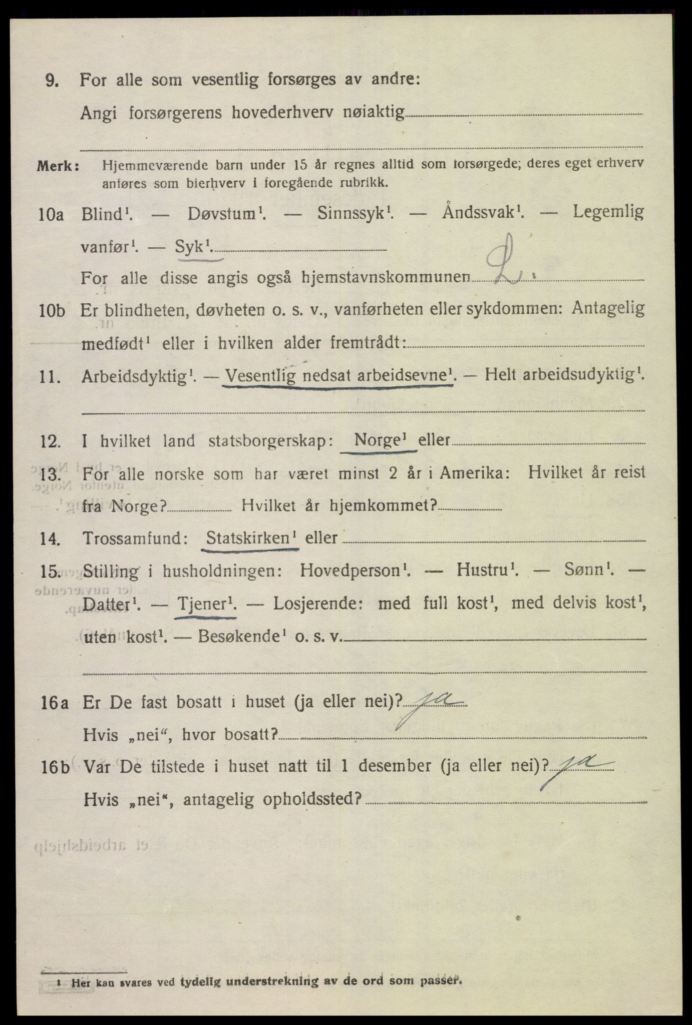 SAK, 1920 census for Lyngdal, 1920, p. 1576